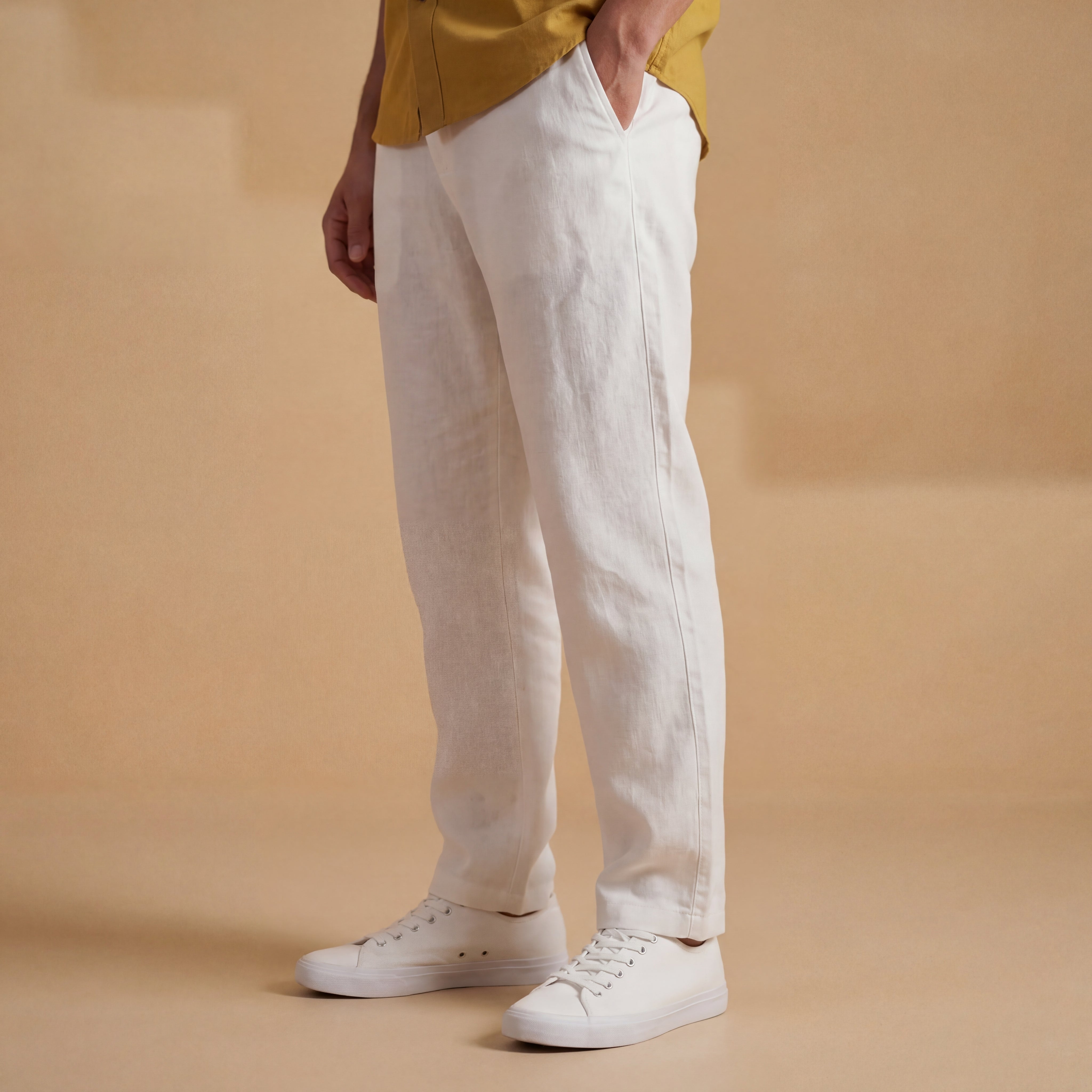 White All Day Slim Fiit Pants