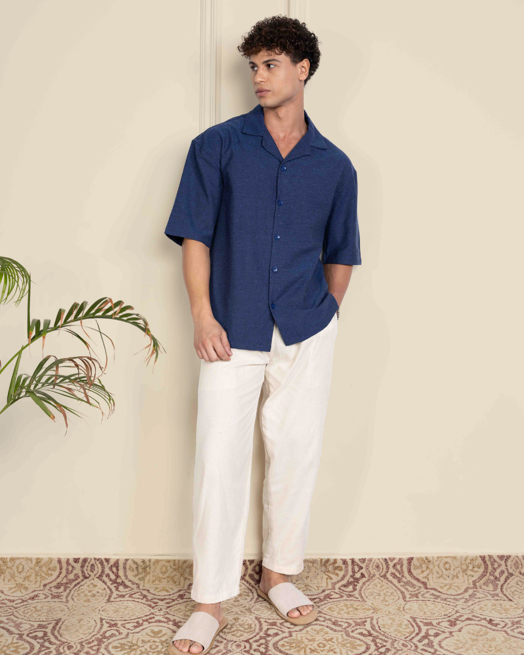 Dark Blue & Ivory