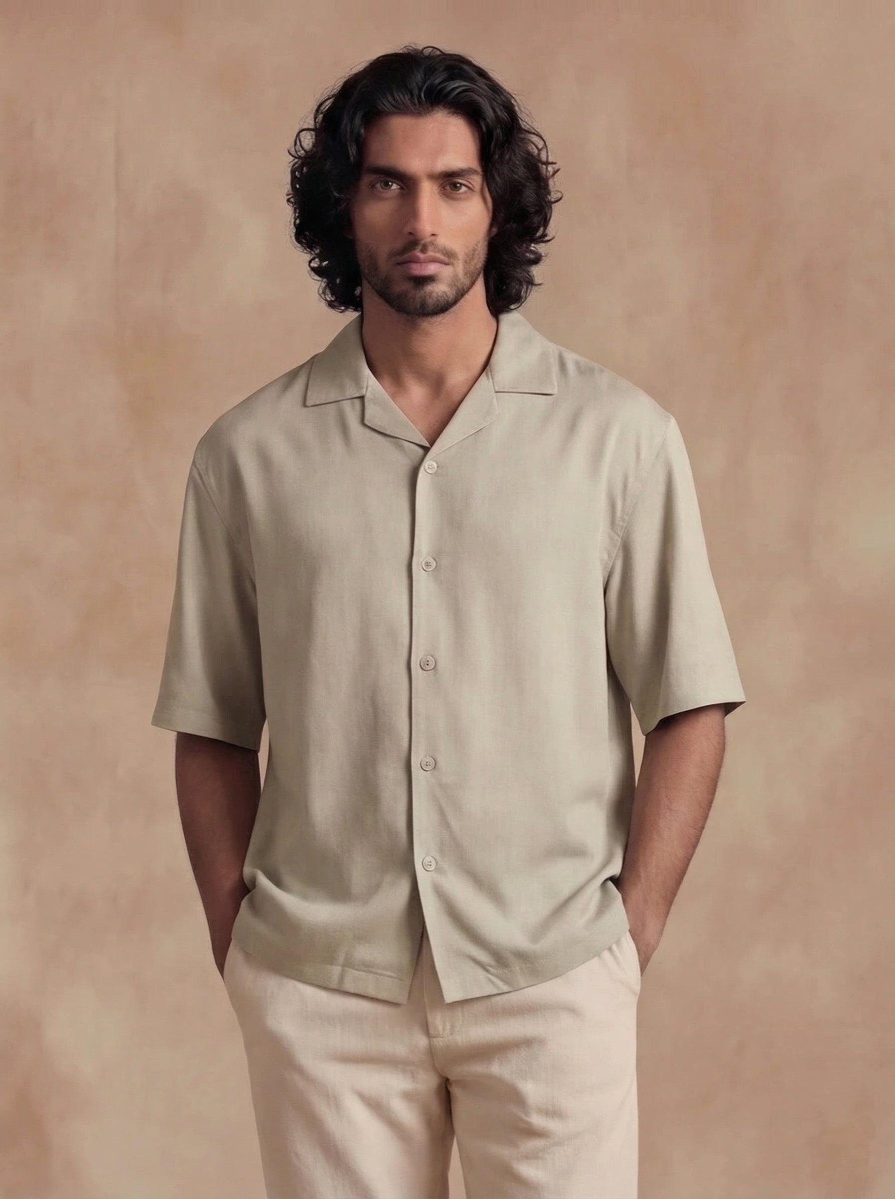 Cruz Cuban Collar Relaxed Fit Shirt