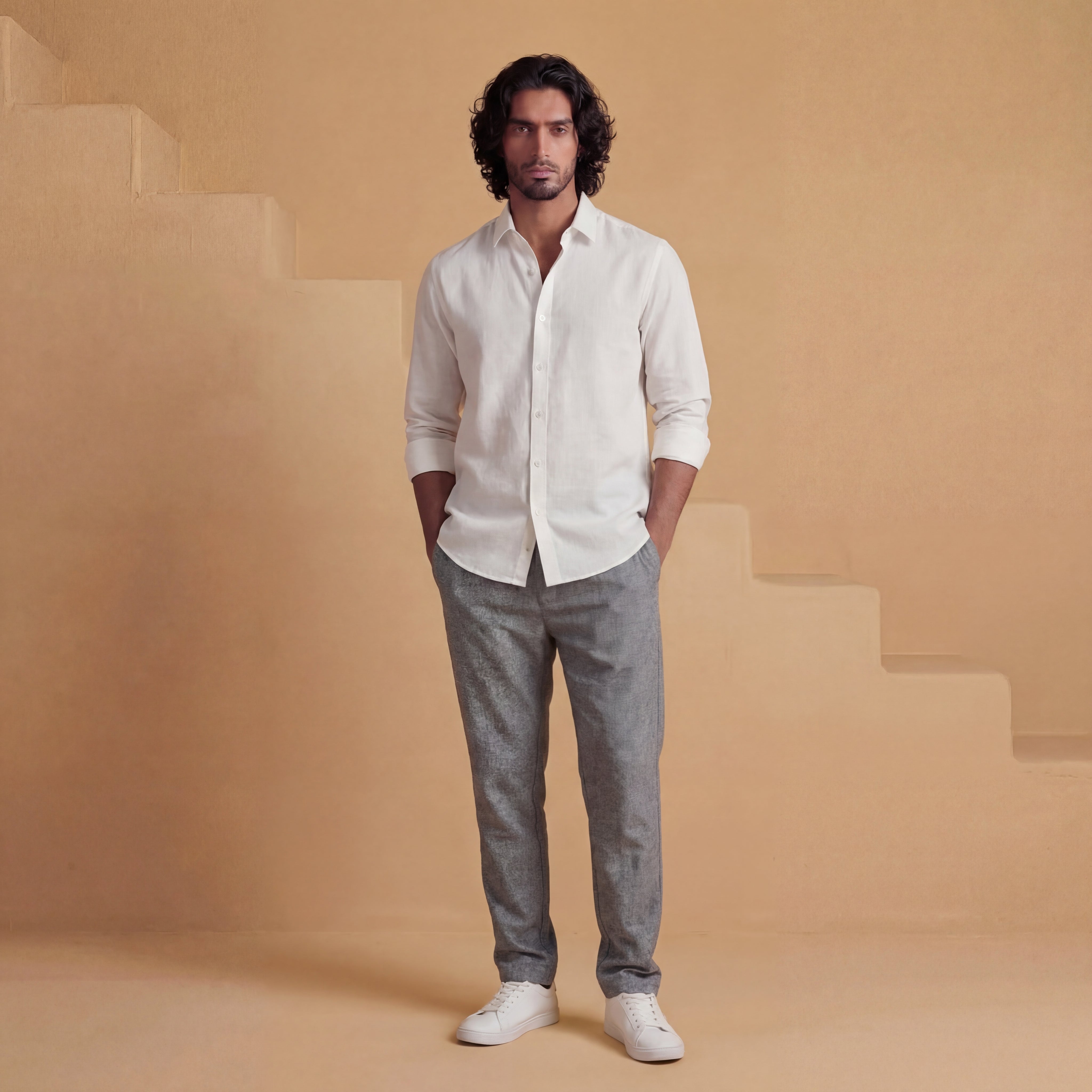 Earthy Grey Slim Fit Pants