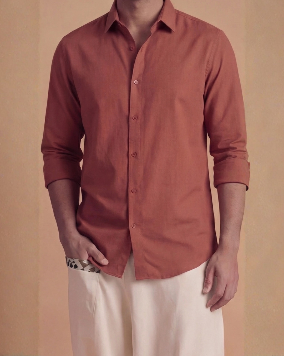 BURNT ORANGE MANDARIN CO-ORD SET