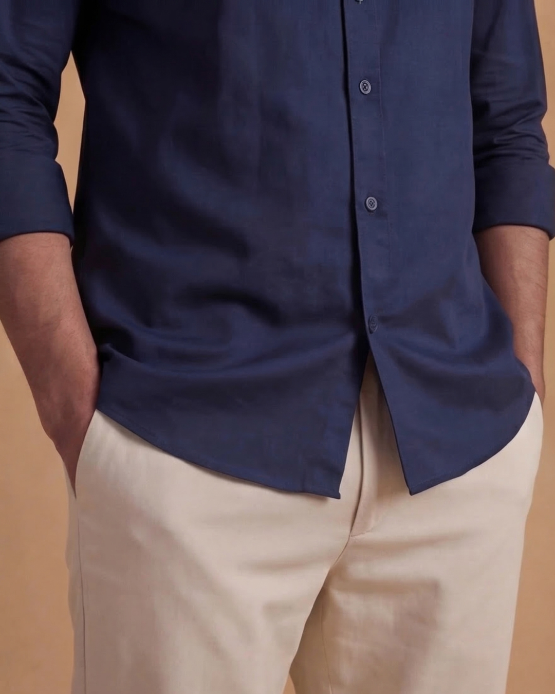 Aarav - Flowing Band Collar Shirt