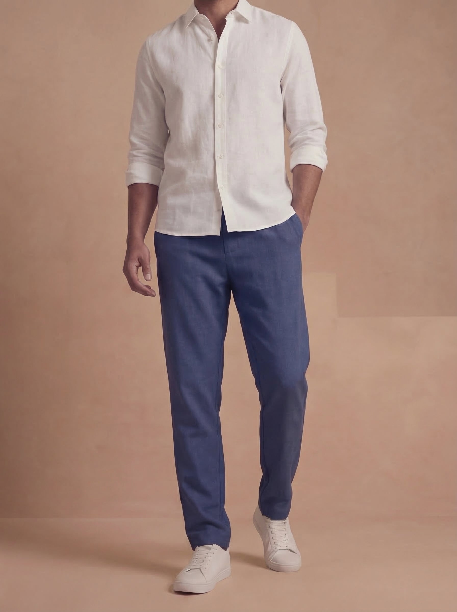 White All Day Slim Fiit Pants