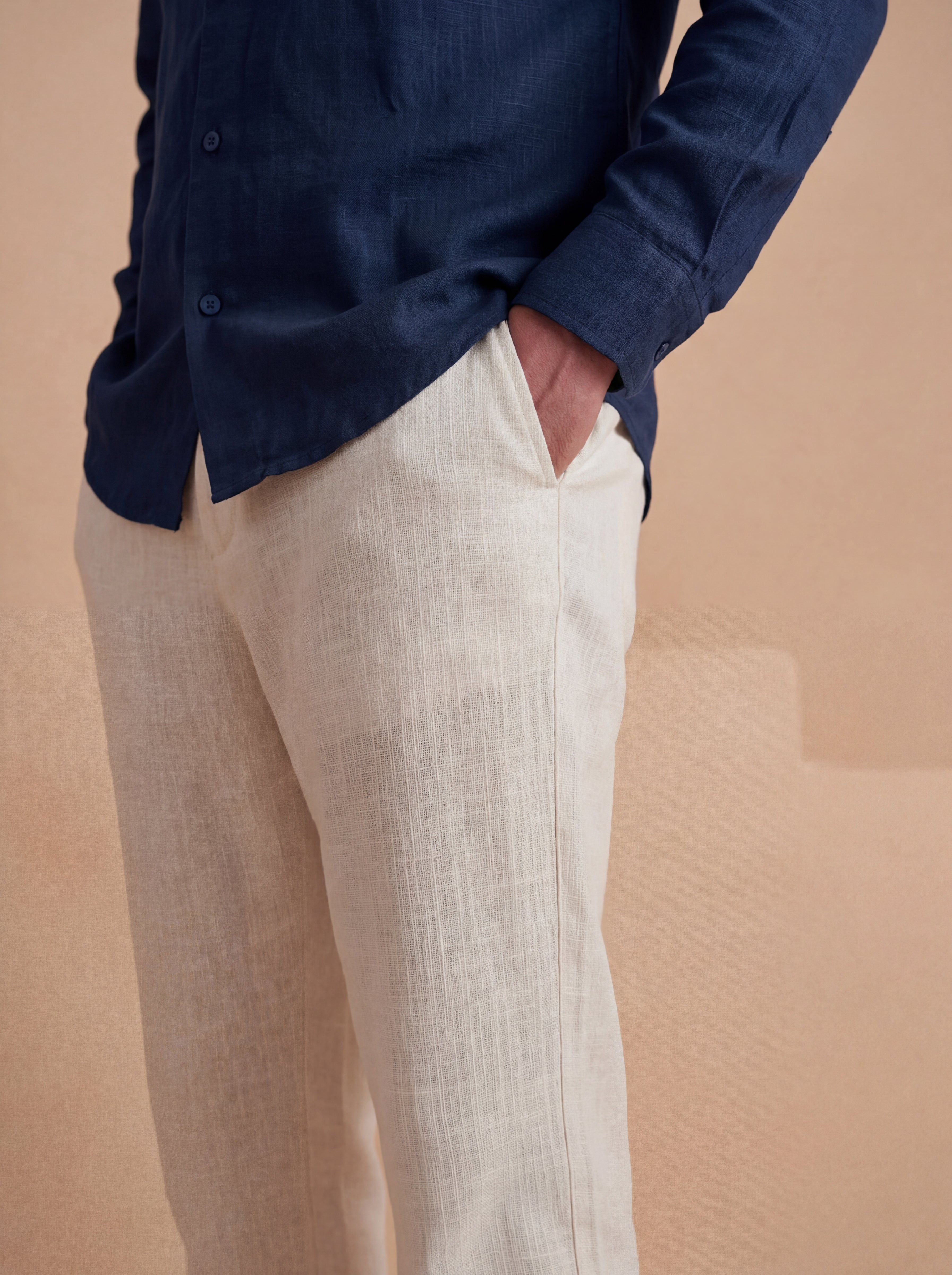Ivory Slim Fit Pants