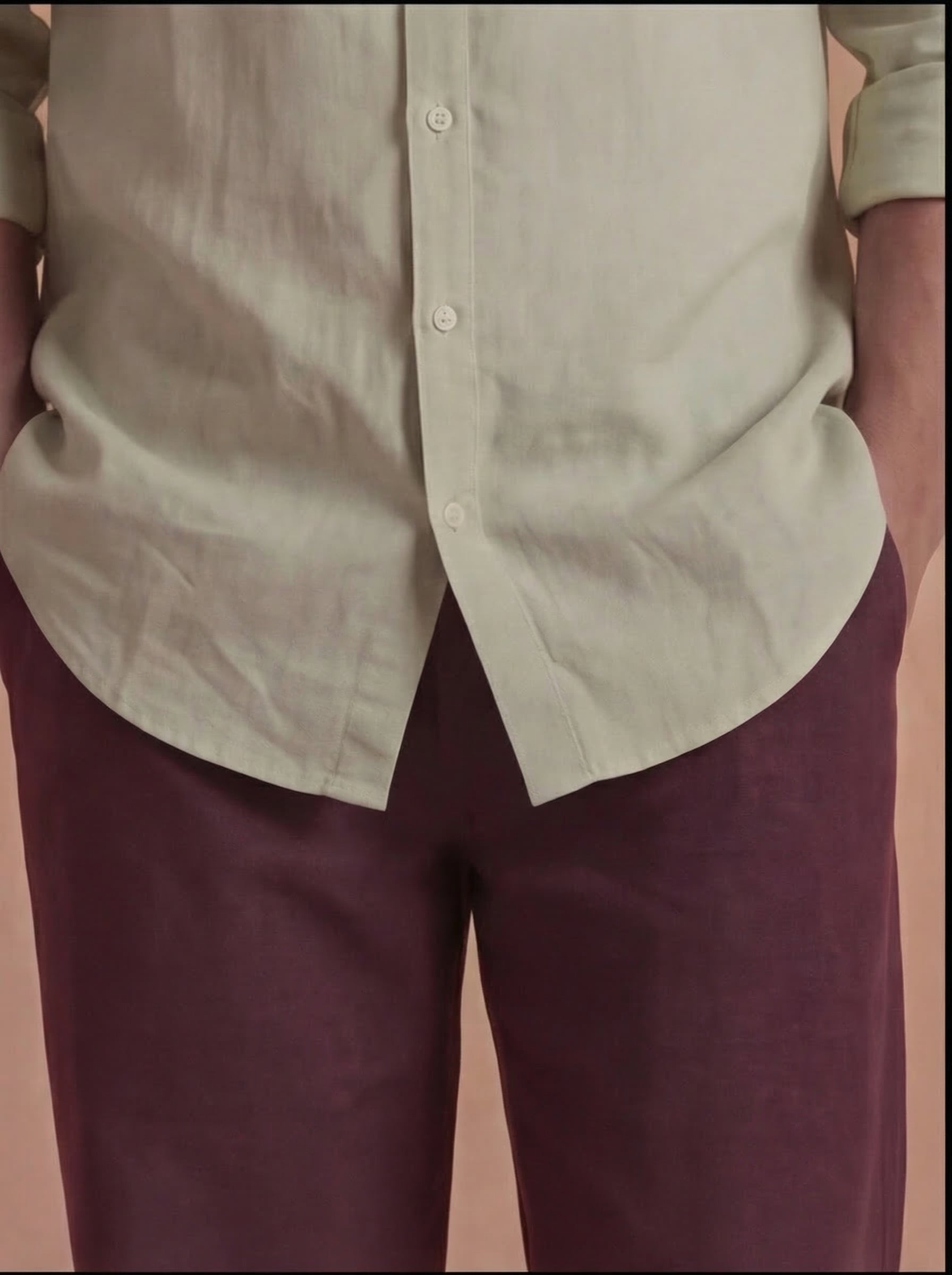 Old Money Maroon Slim Fit Pants