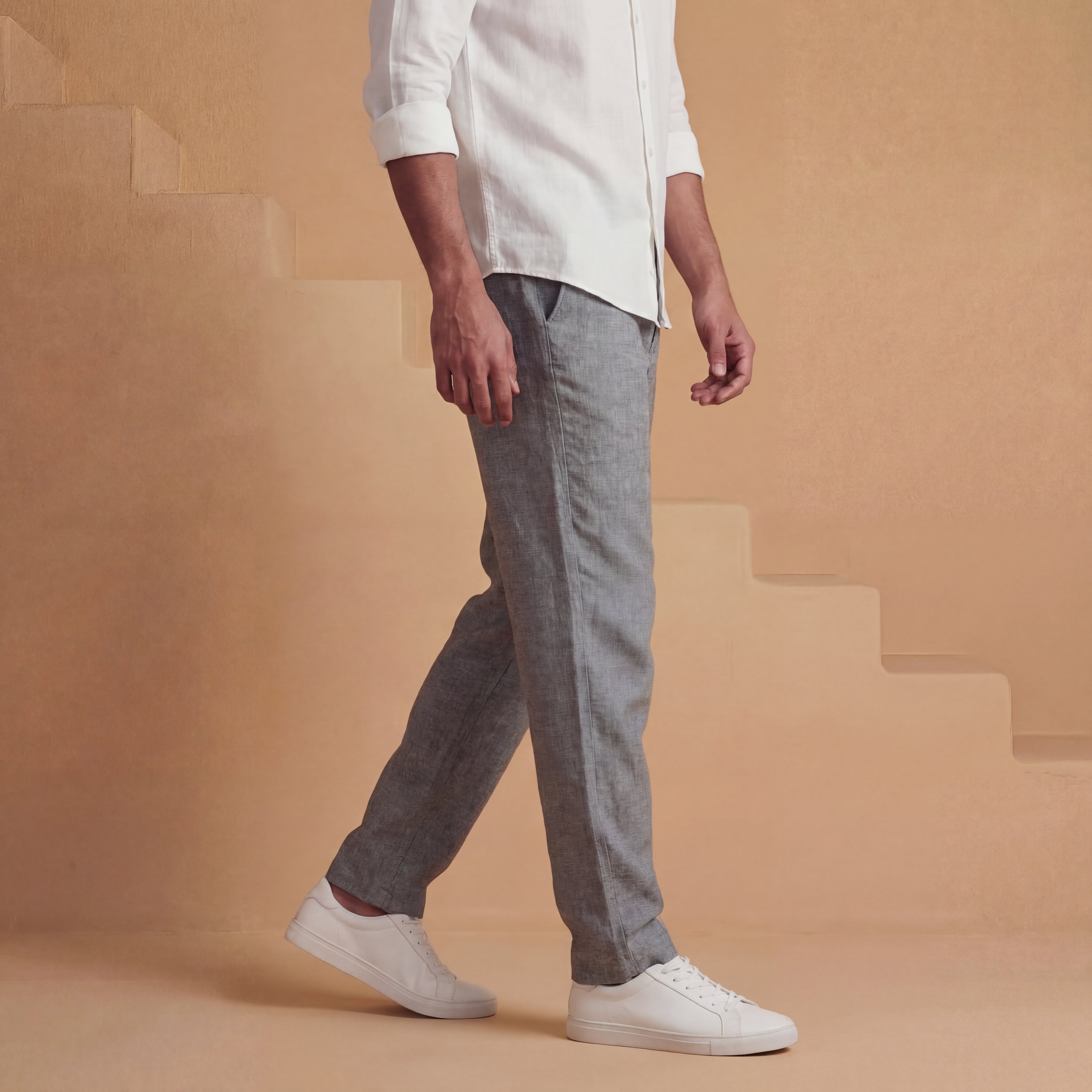 Earthy Grey Slim Fit Pants