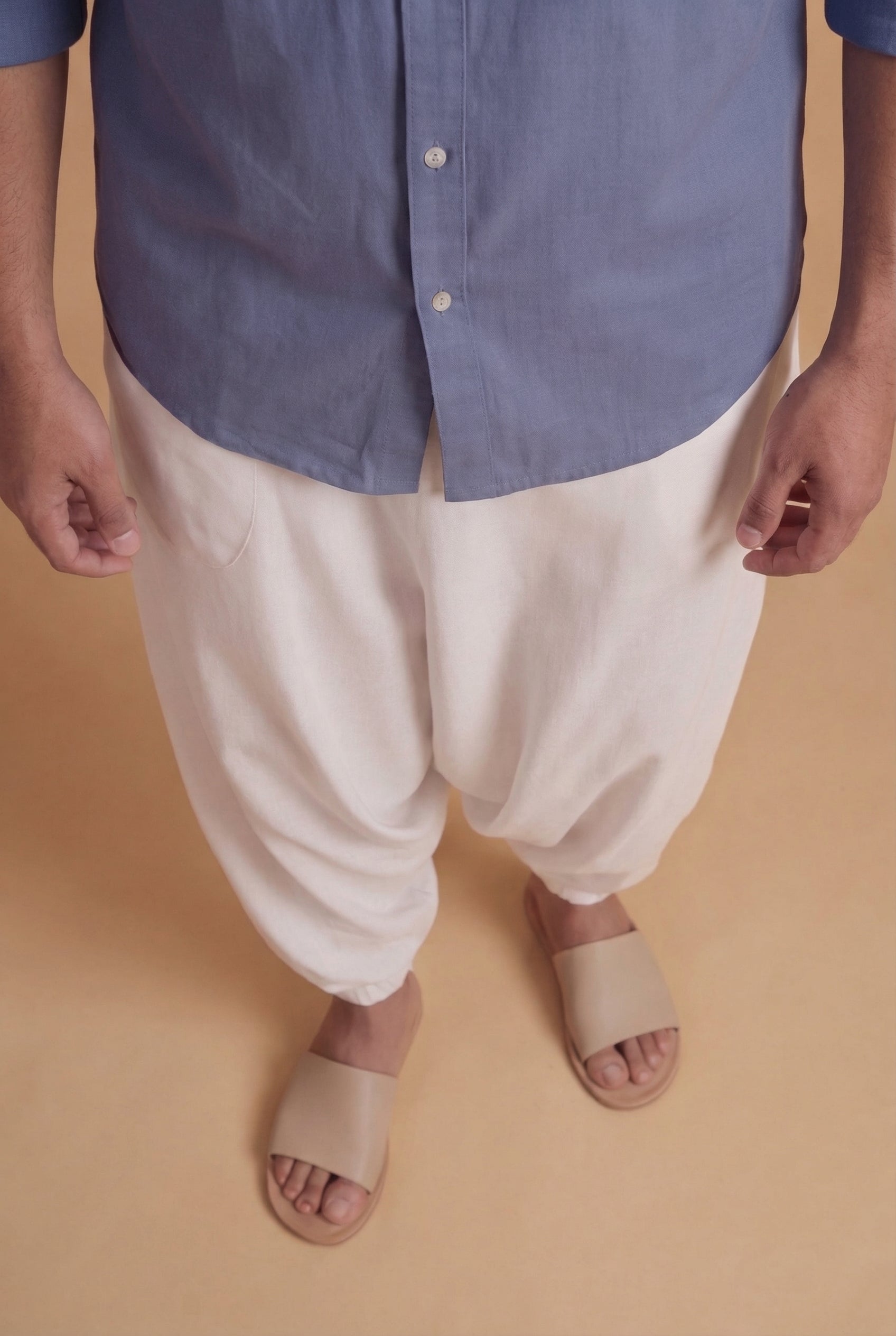 DUSKY BLUE MANDARIN CO-ORD SET