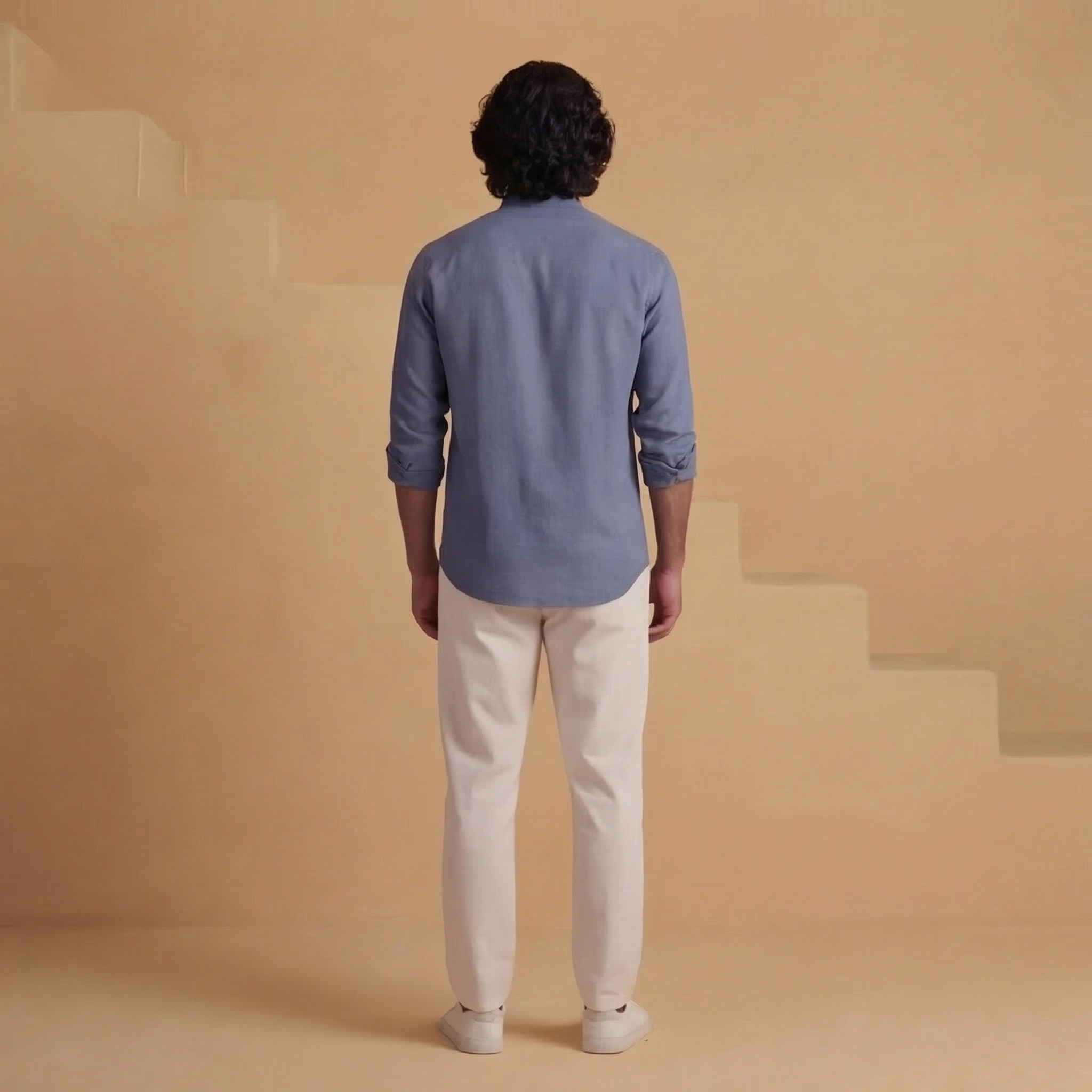 Cael - Flowing Band Collar Shirt