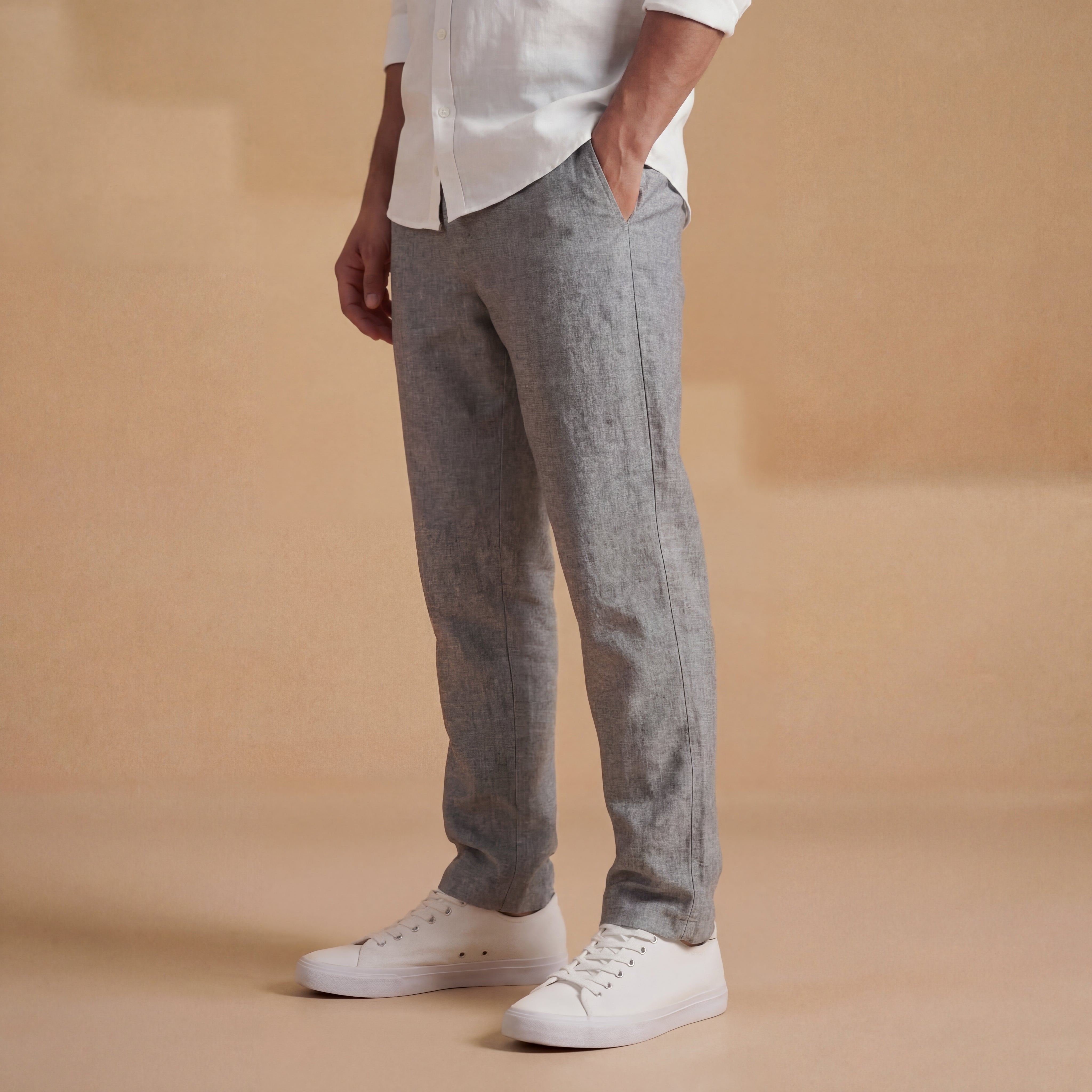 Earthy Grey Slim Fit Pants