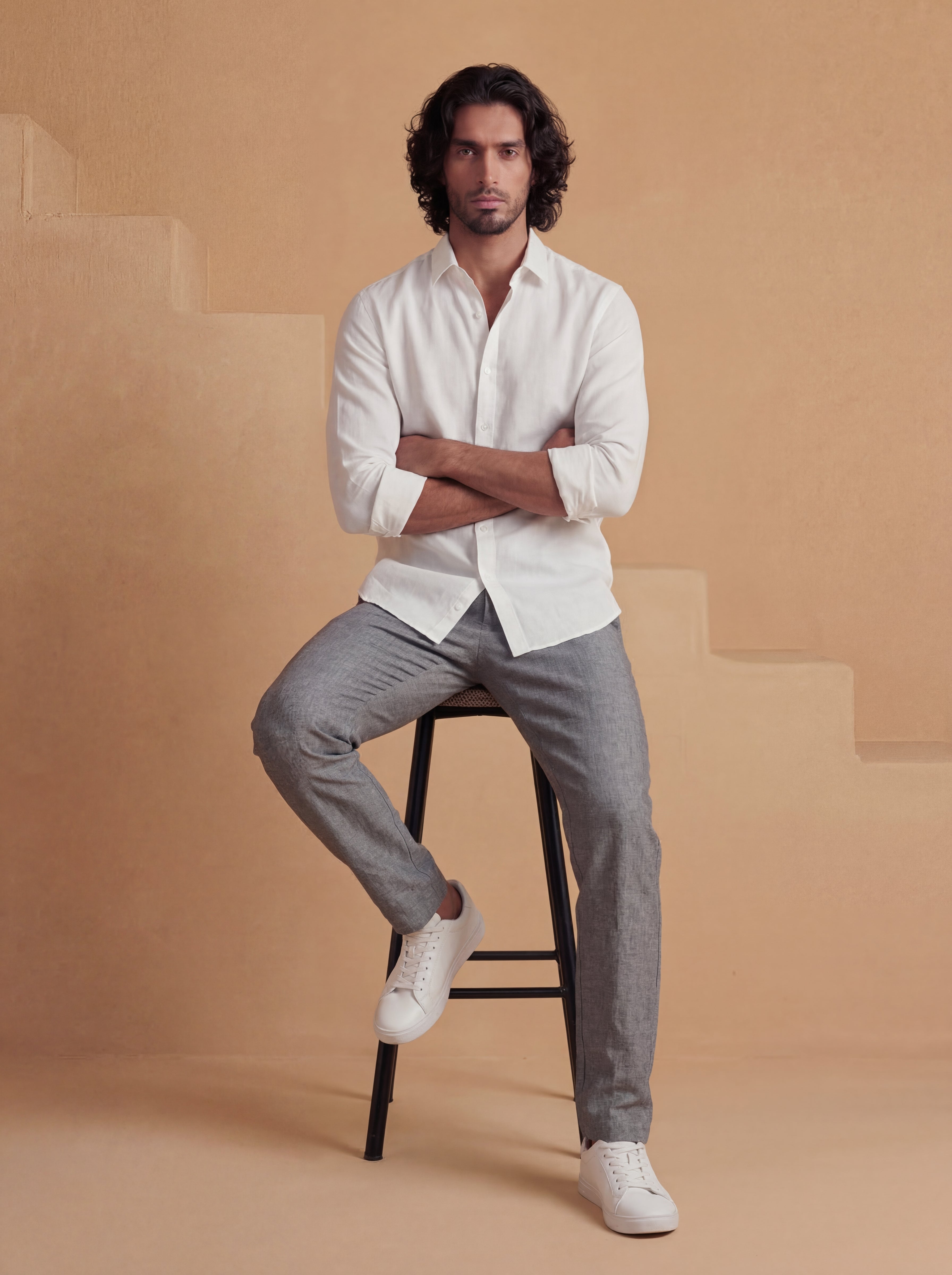 Earthy Grey Slim Fit Pants