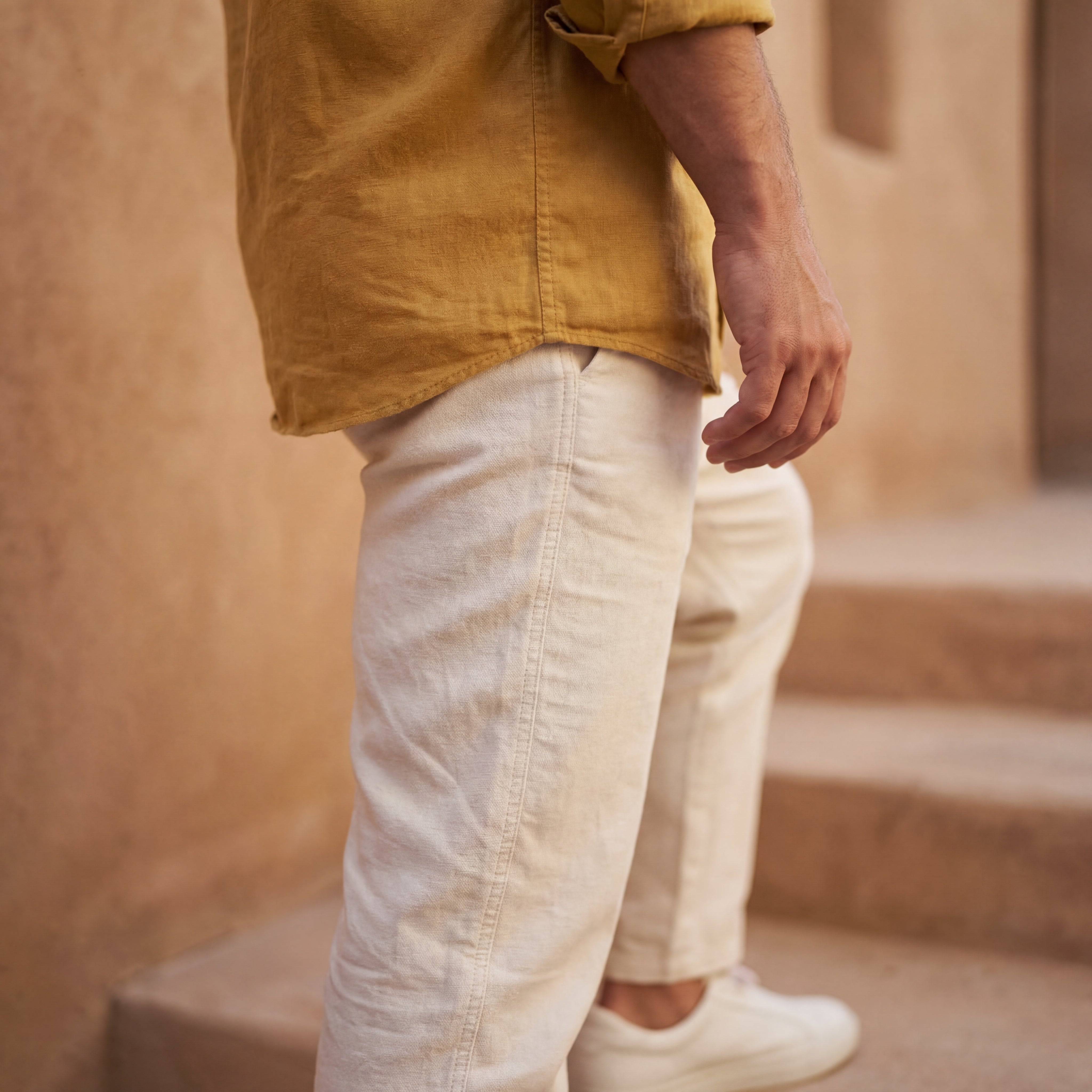 White All Day Slim Fiit Pants