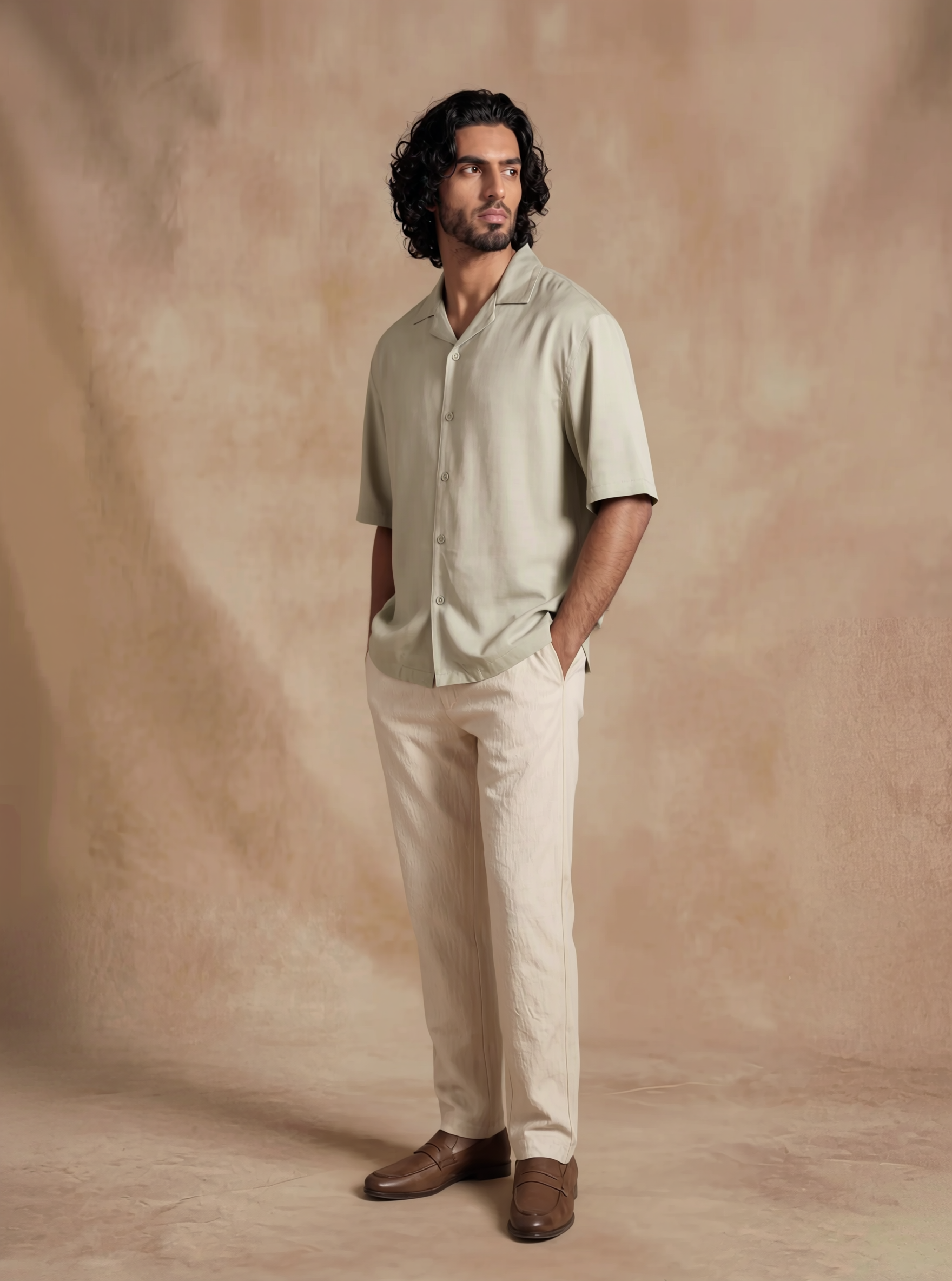 Cruz Cuban Collar Relaxed Fit Shirt