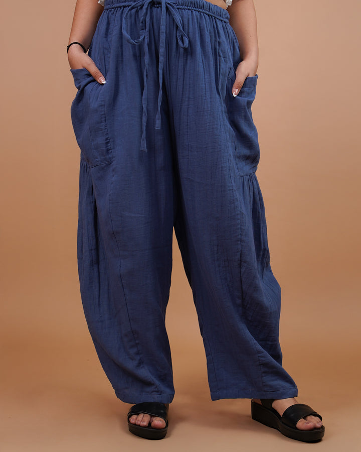 Blue Barrel Muslin Pant