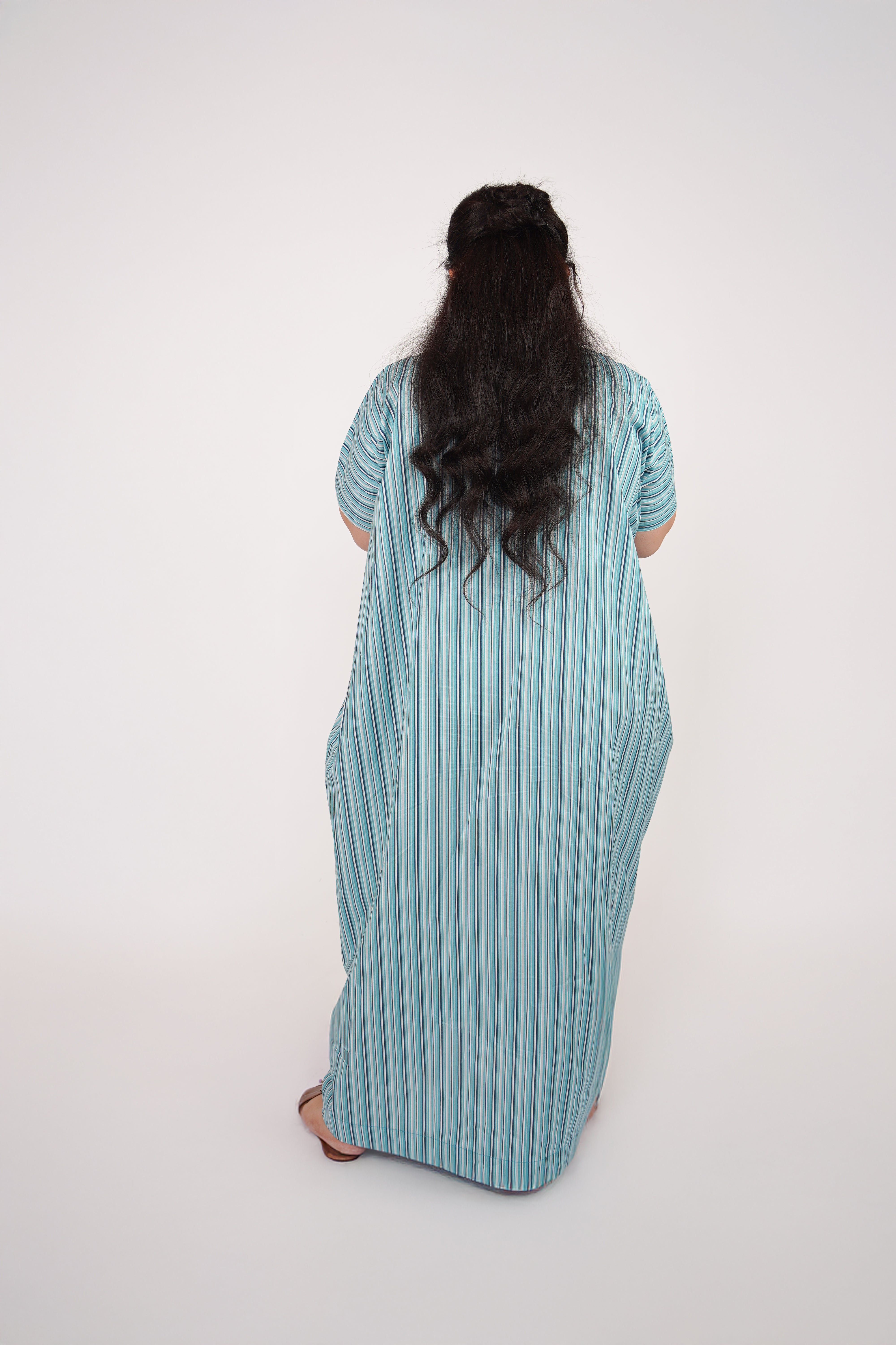 Fuchsia Pink Striped Airy & Flowing Kaftan