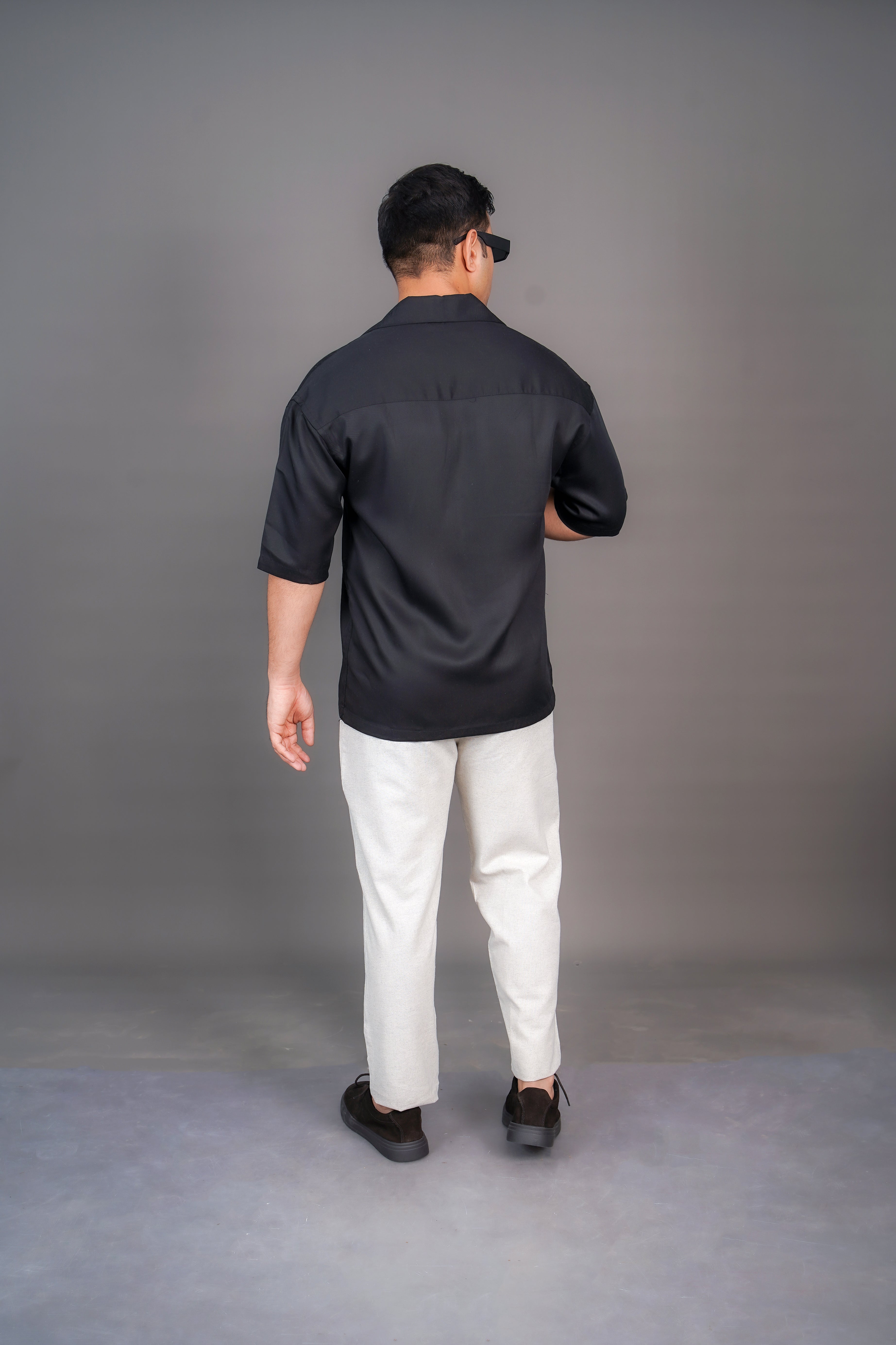Black & Sage Grey Tencel Relaxed Fit Co-Ord Set