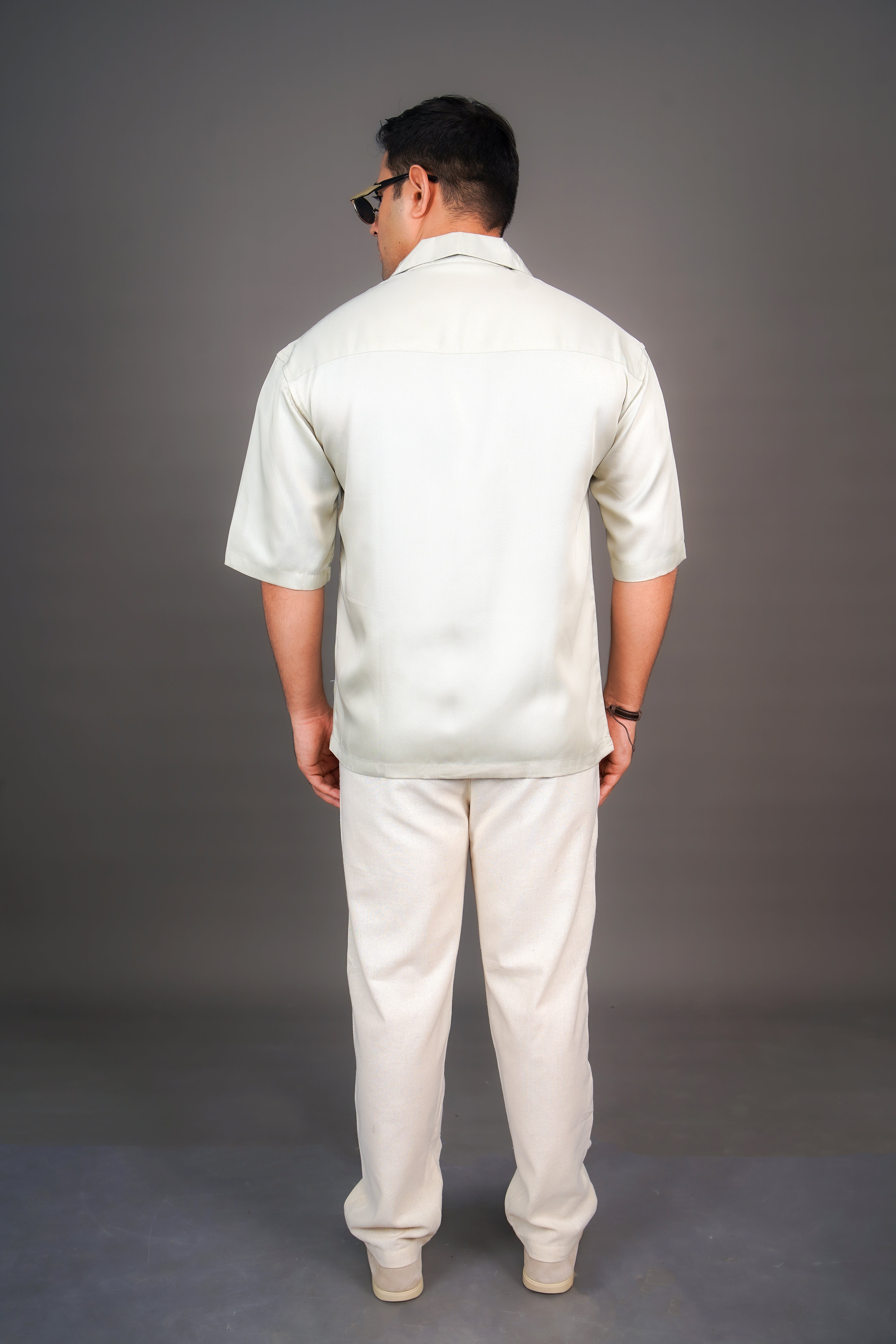 Black & Sage Grey Tencel Relaxed Fit Co-Ord Set