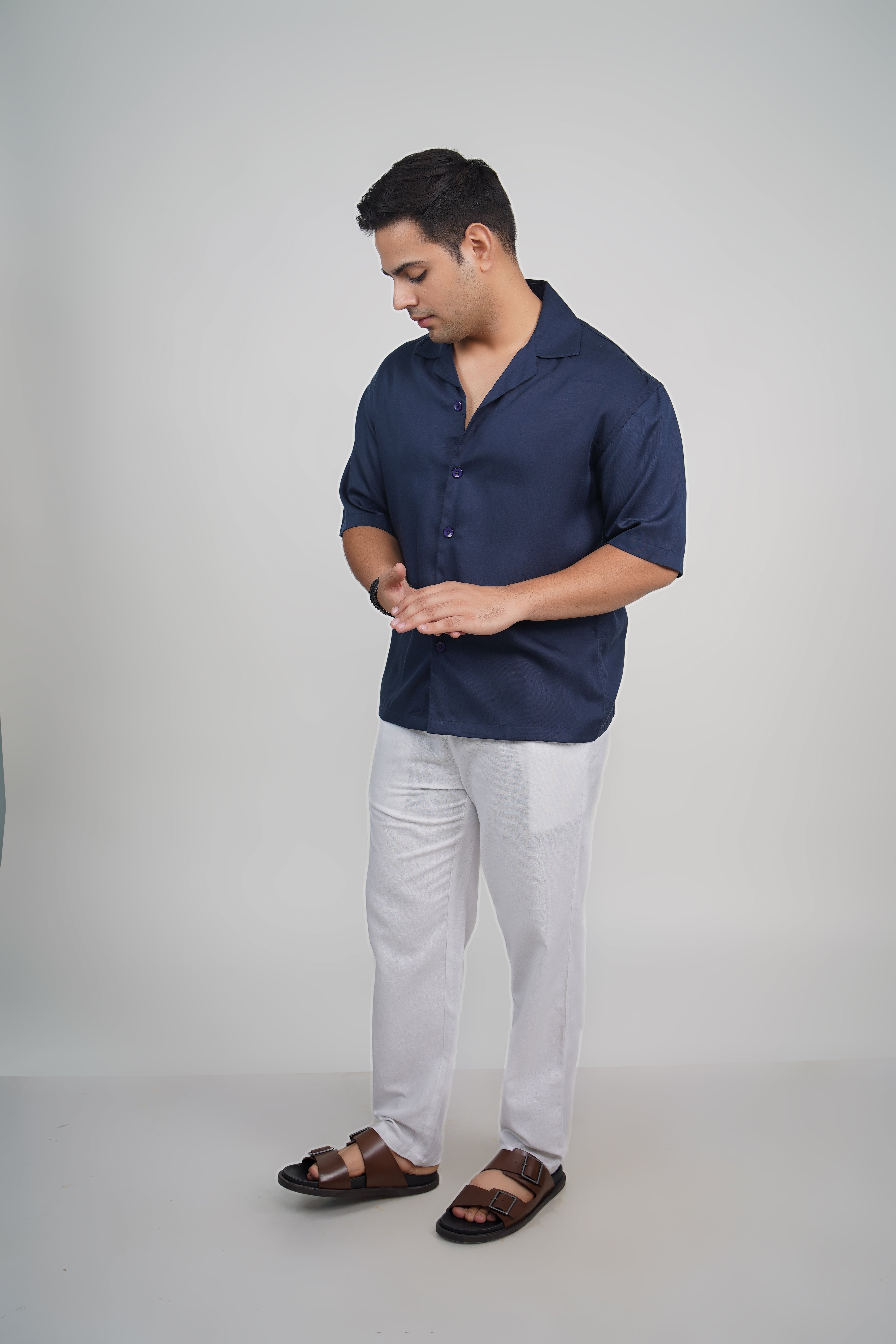 Black & Sage Grey Tencel Relaxed Fit Co-Ord Set