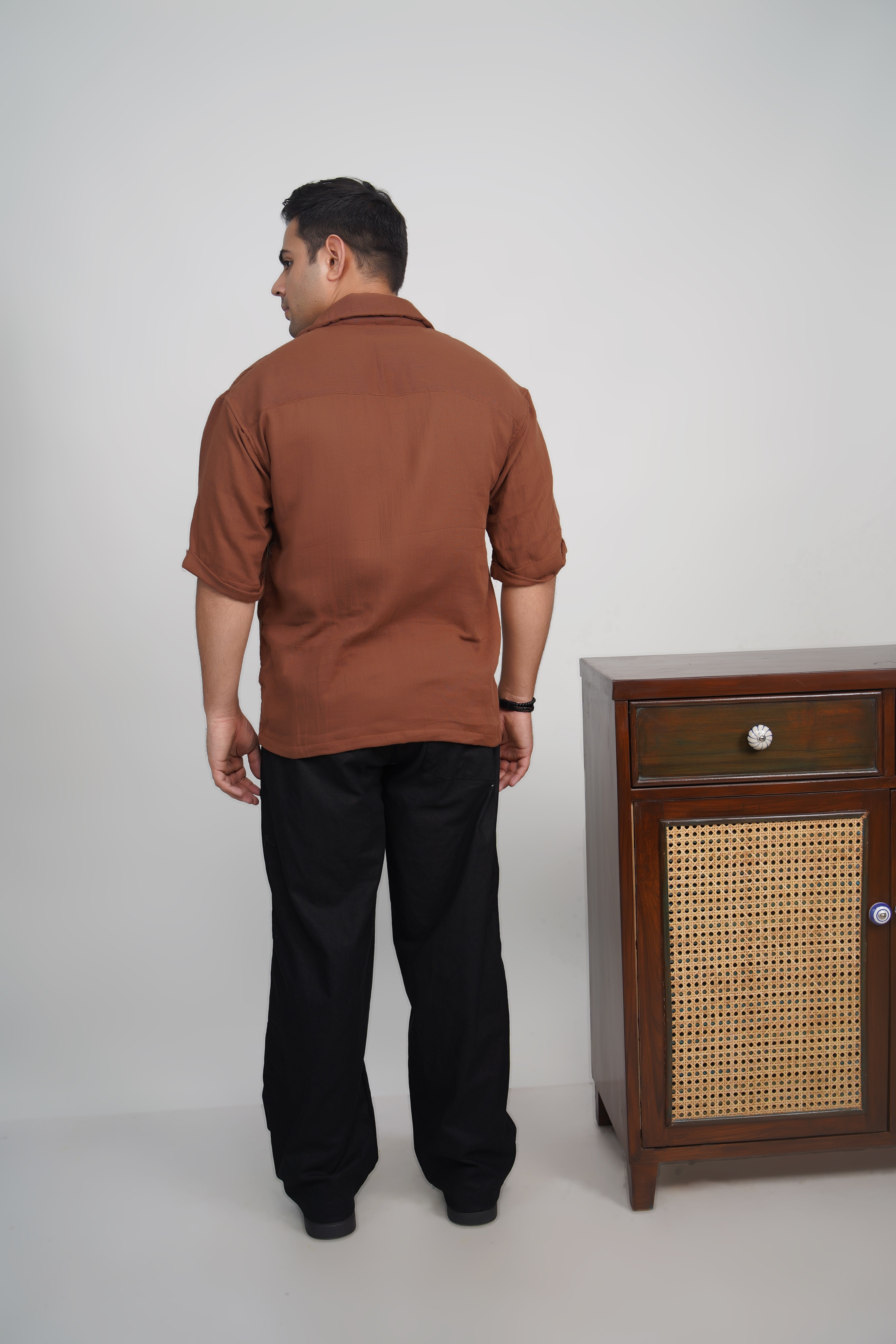 Olive Green Relaxed Fit Linen Blend Pants