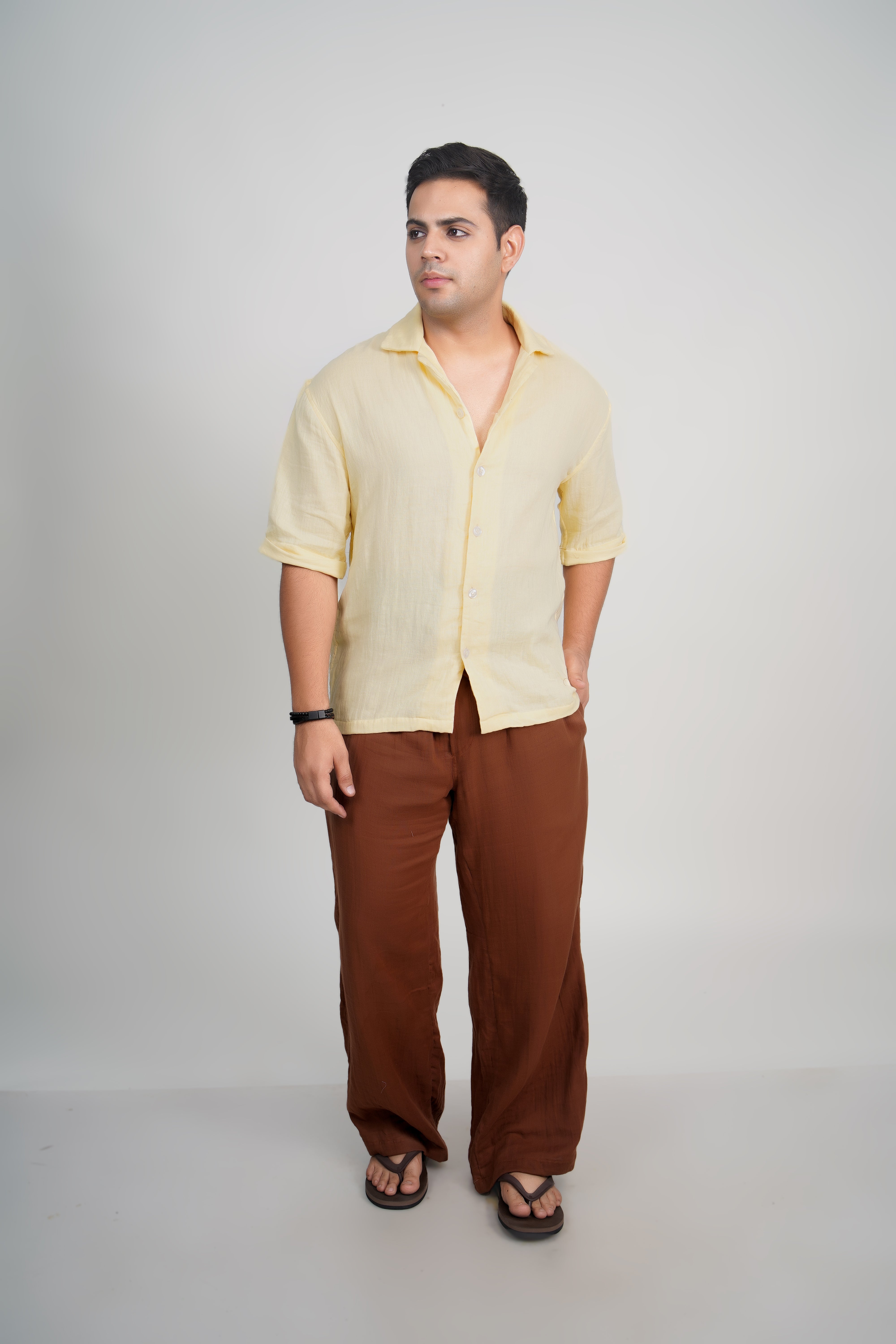 Butter yellow Relaxed Fit Muslin Shirt