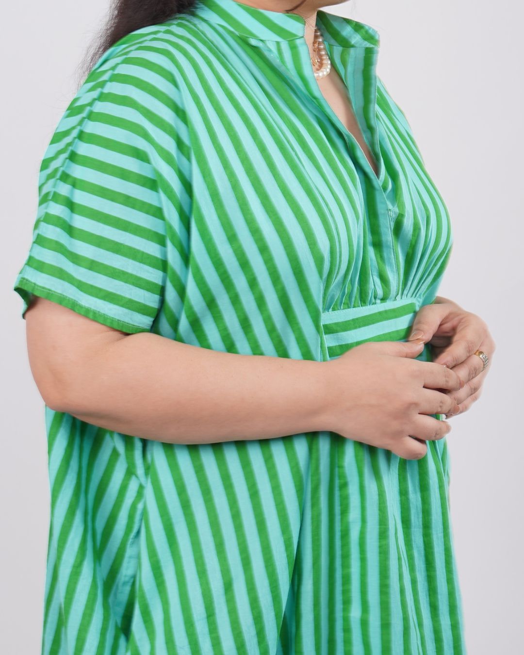 Fuchsia Pink Striped Airy & Flowing Kaftan