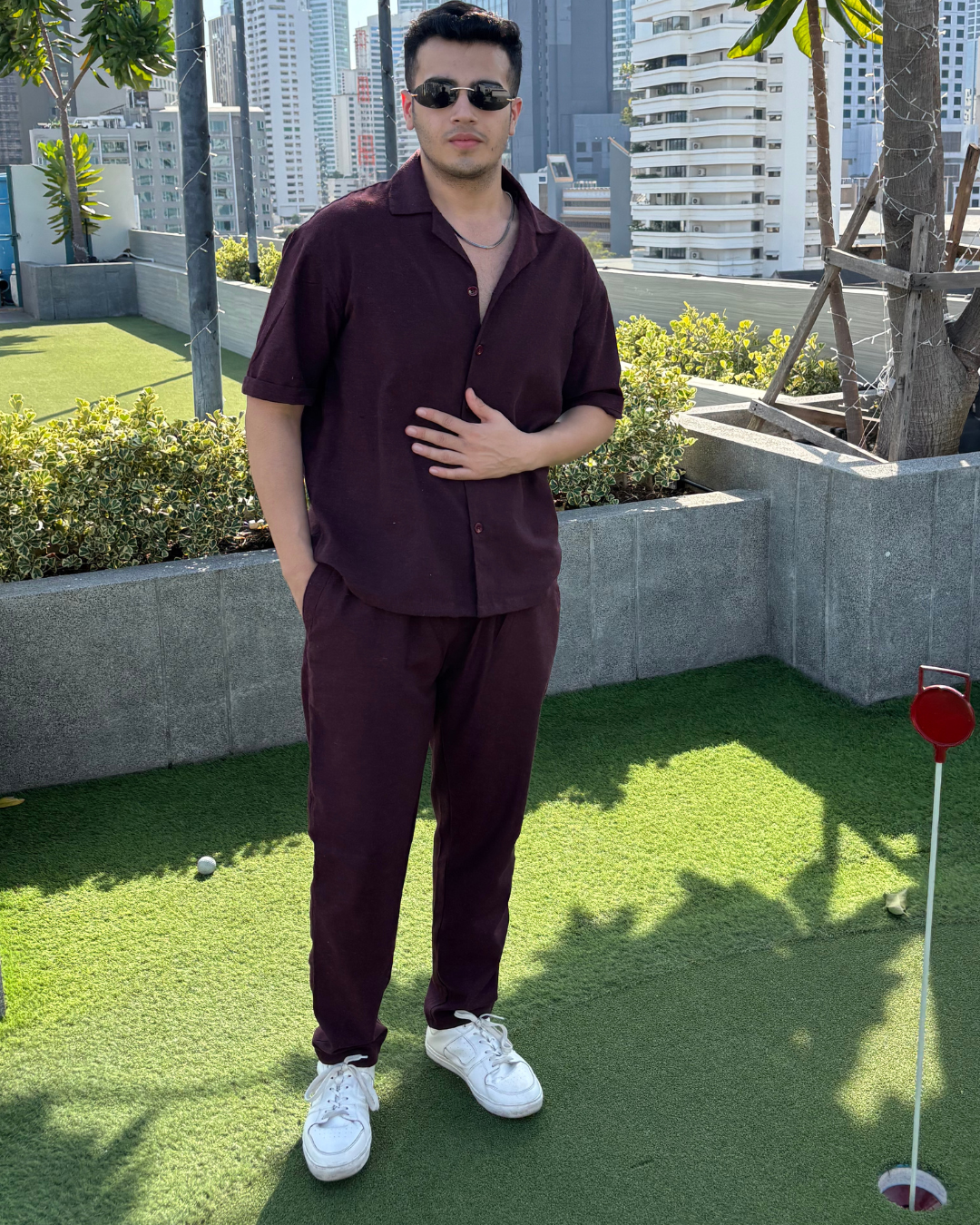 Offbeat Maroon + Maroon Coord Set