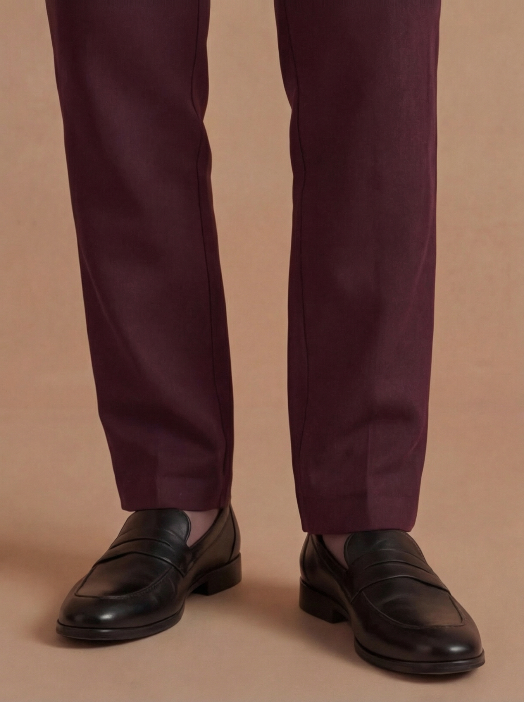 Old Money Maroon Slim Fit Pants