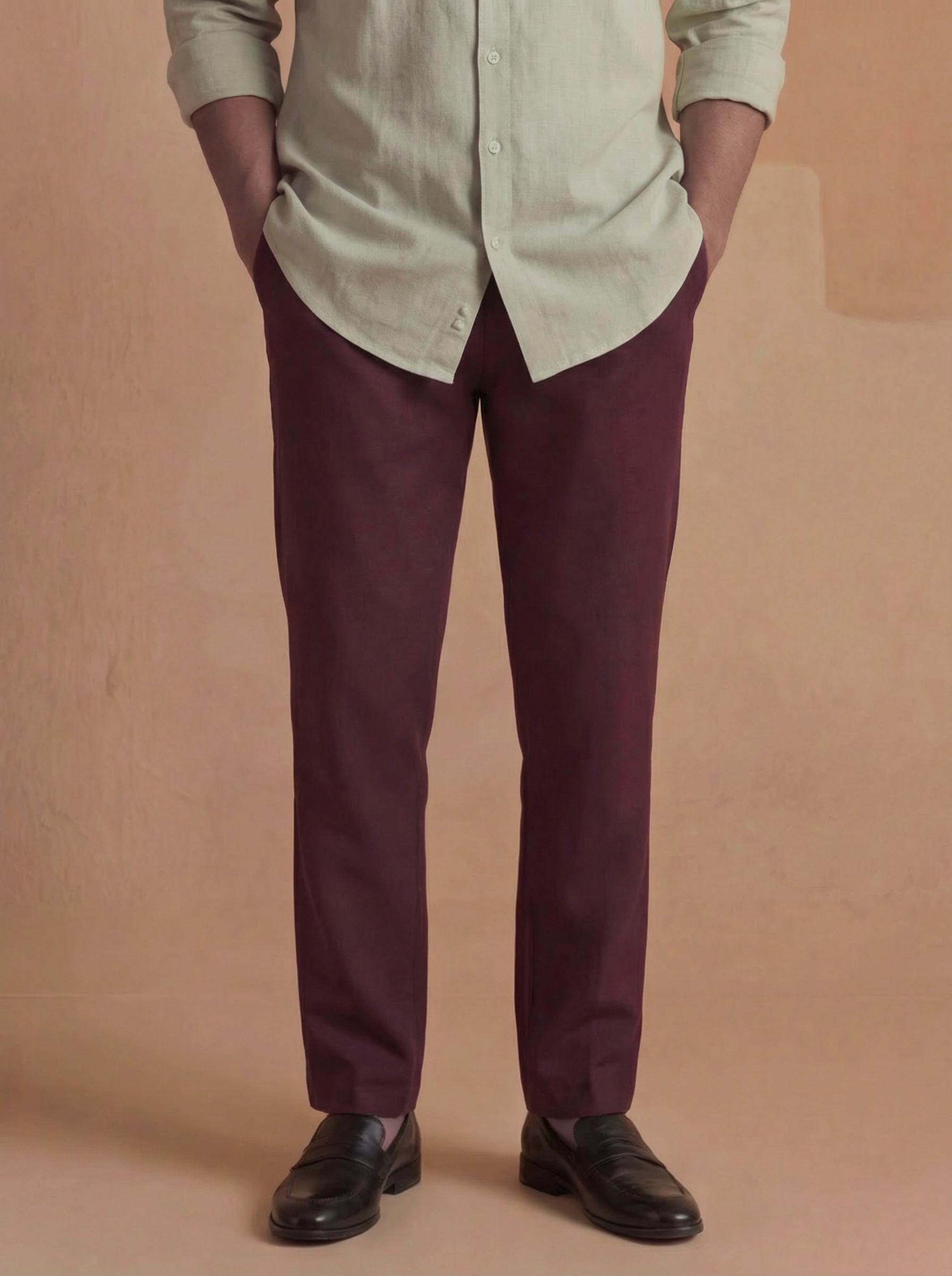 Earthy Grey Slim Fit Pants