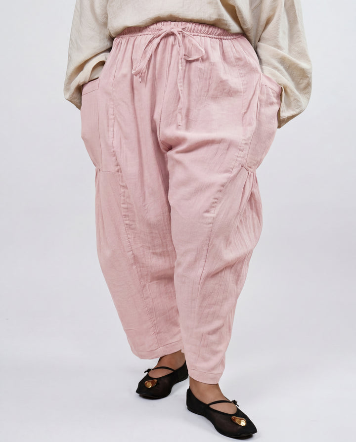 Light Pink Barrel Muslin Pant