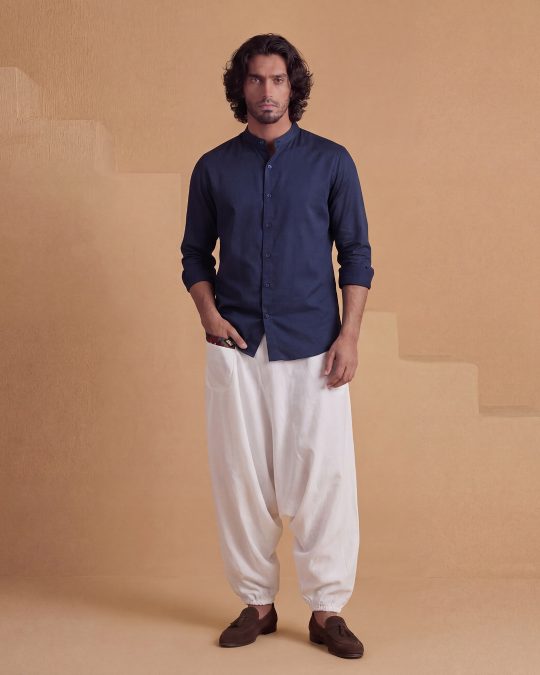 MIDNIGHT BLUE MANDARIN CO-ORD SET