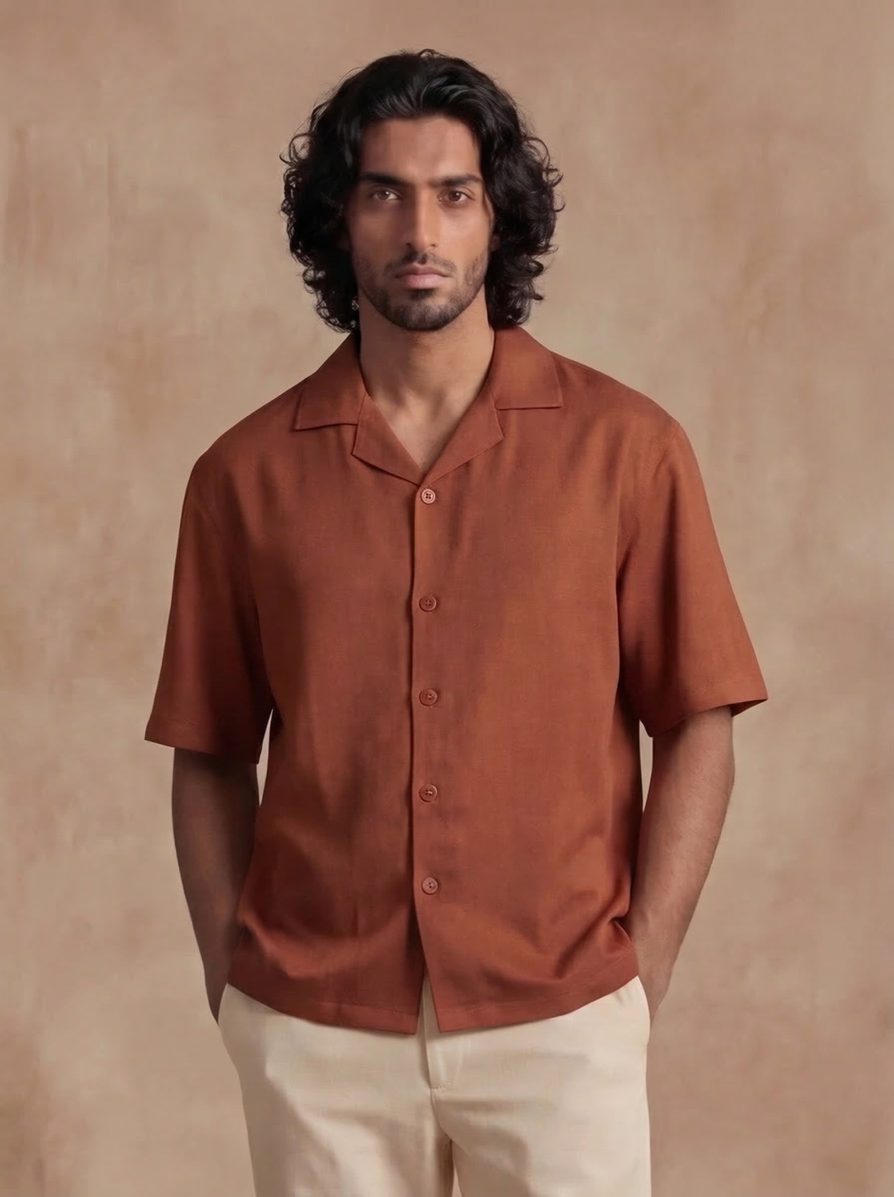 Zayan Cuban Collar Relaxed Fit Shirt