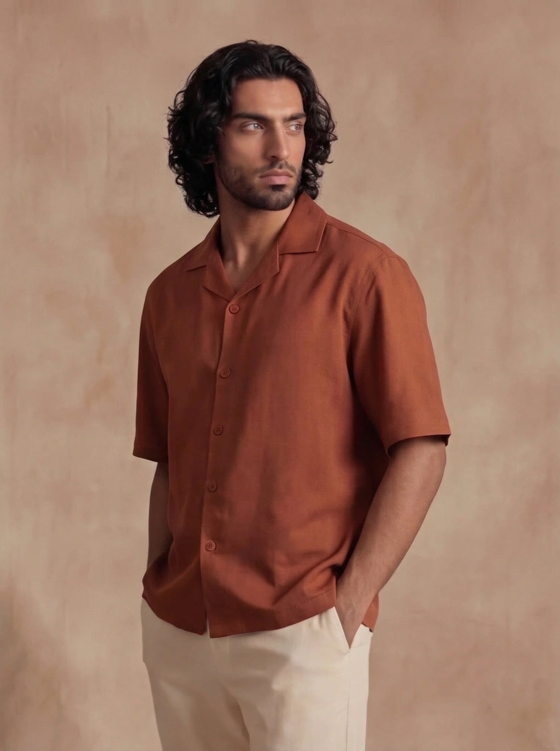 Zayan Cuban Collar Relaxed Fit Shirt