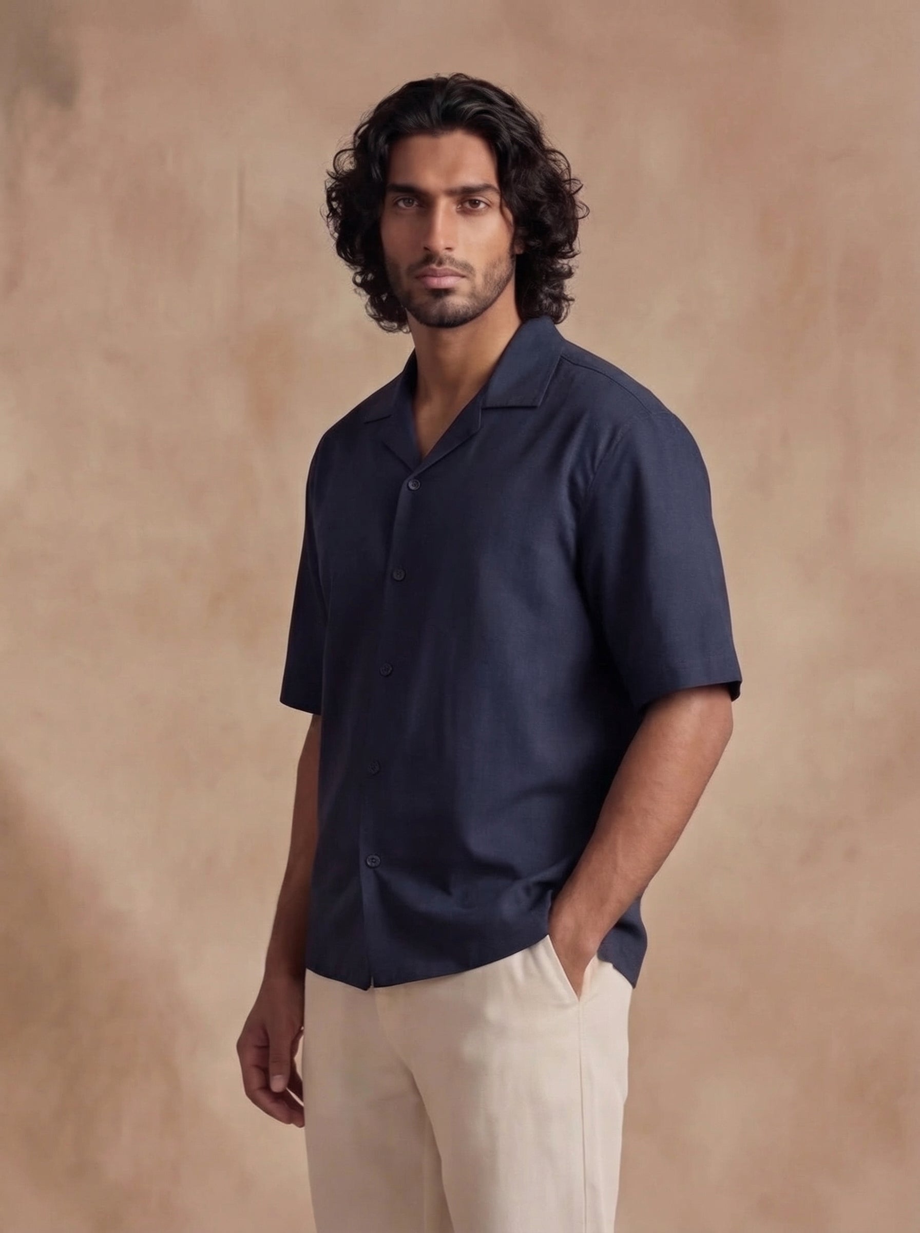 Rocco Cuban Collar Relaxed Fit Shirt