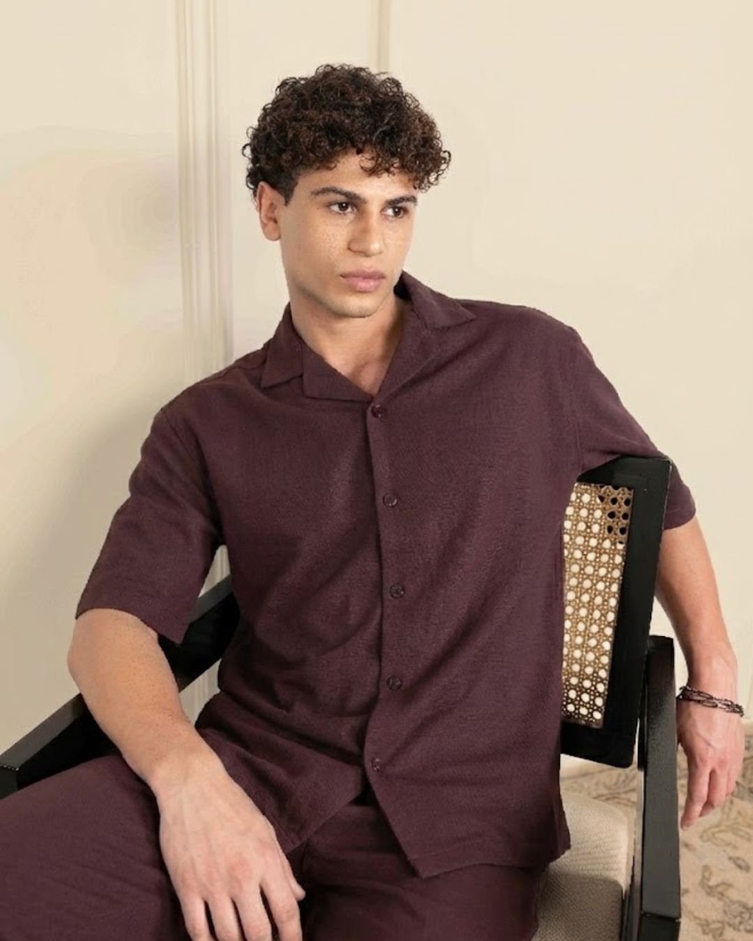 Easy Going Maroon & Grey Stripe Co-ord Set