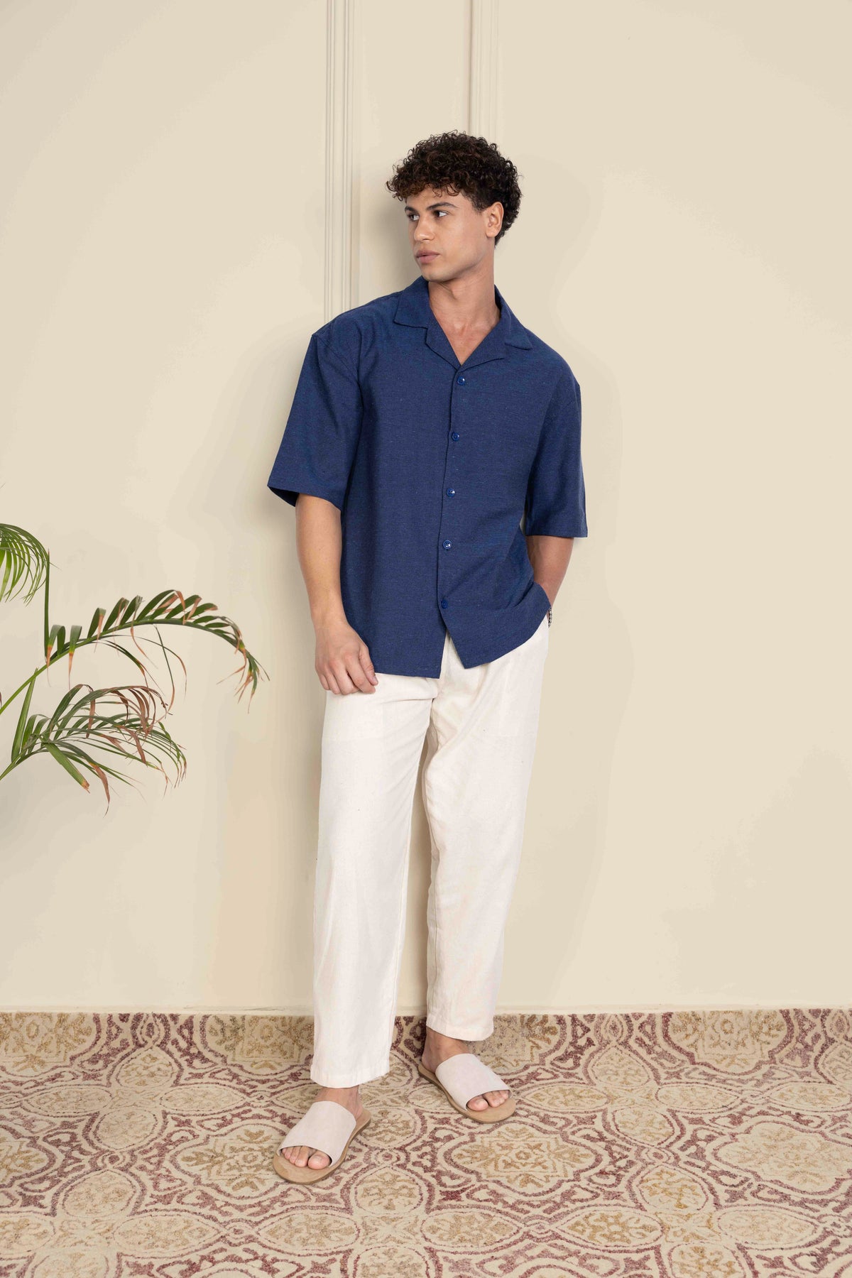 Dark Blue & Ivory