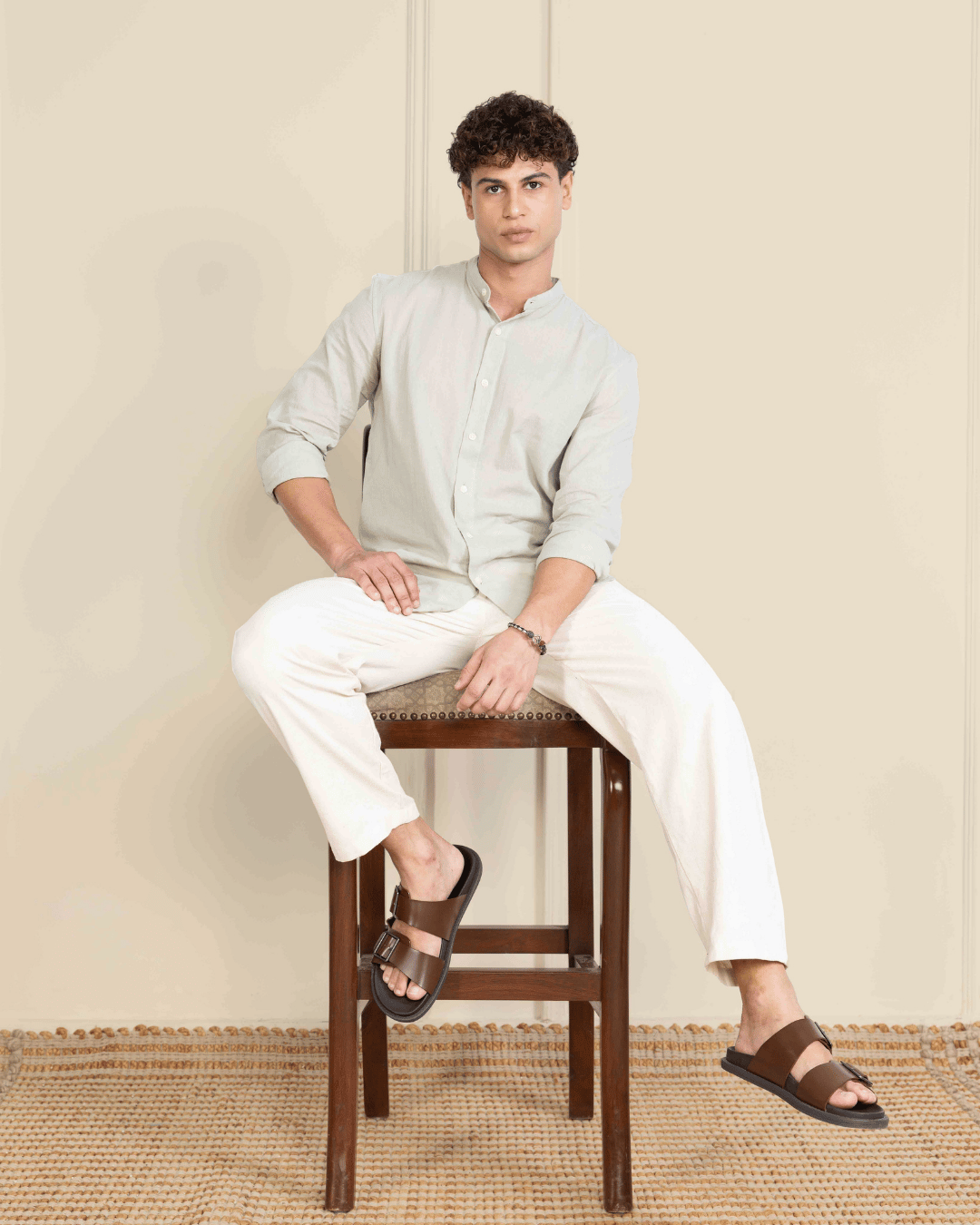 Ivory Straight Fit Cotton Pants