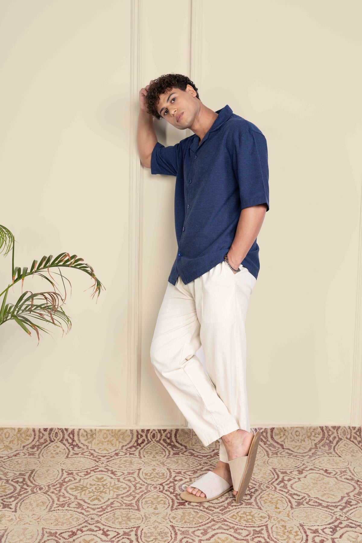 Dark Blue & Ivory