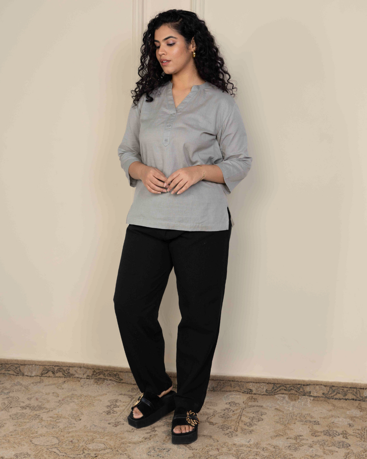 Black Women Straight Fit Cotton Pants