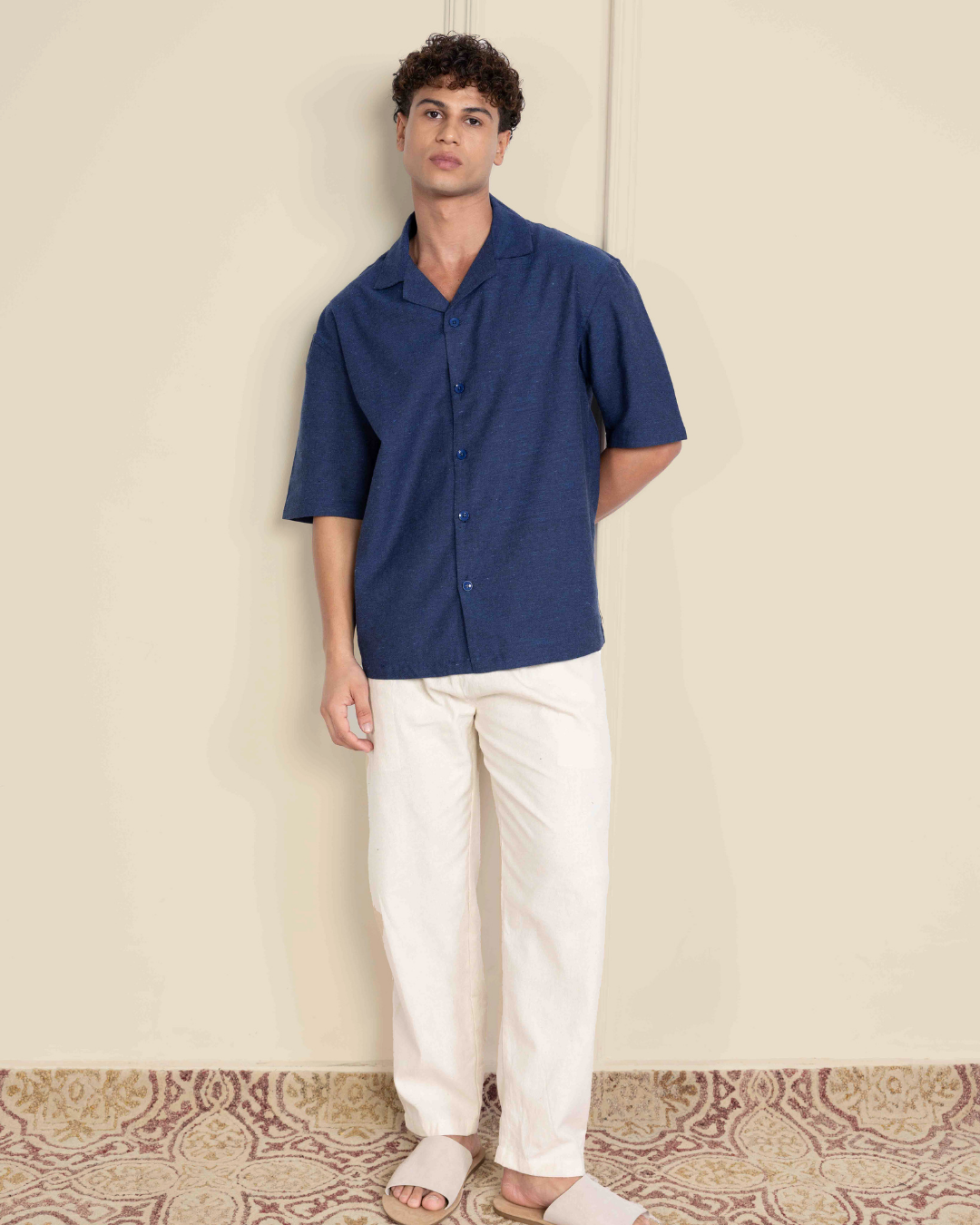 Dark Blue & Ivory