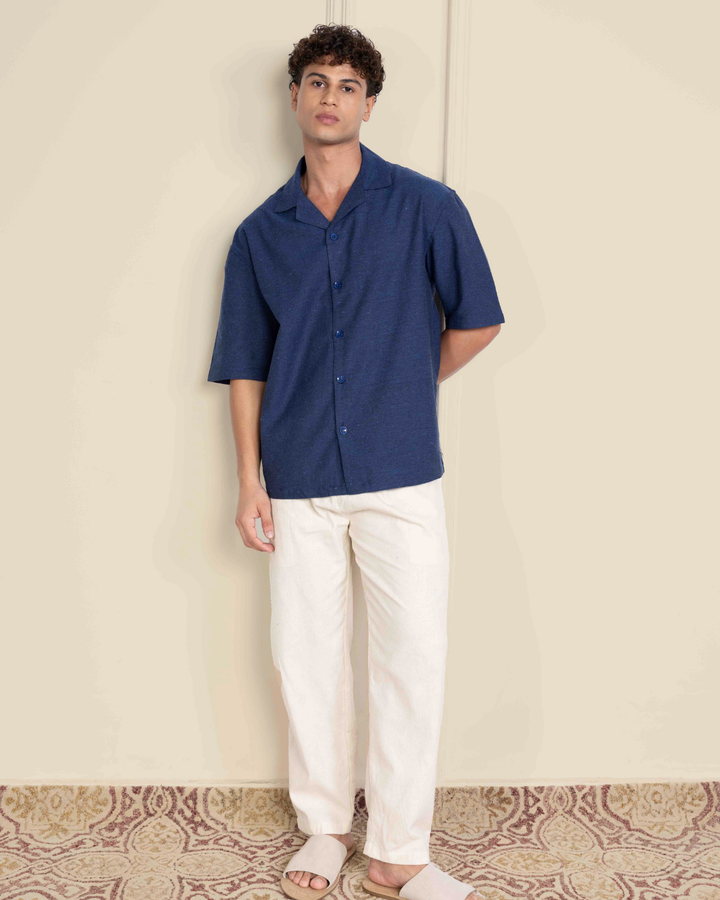 Dark Blue & Ivory
