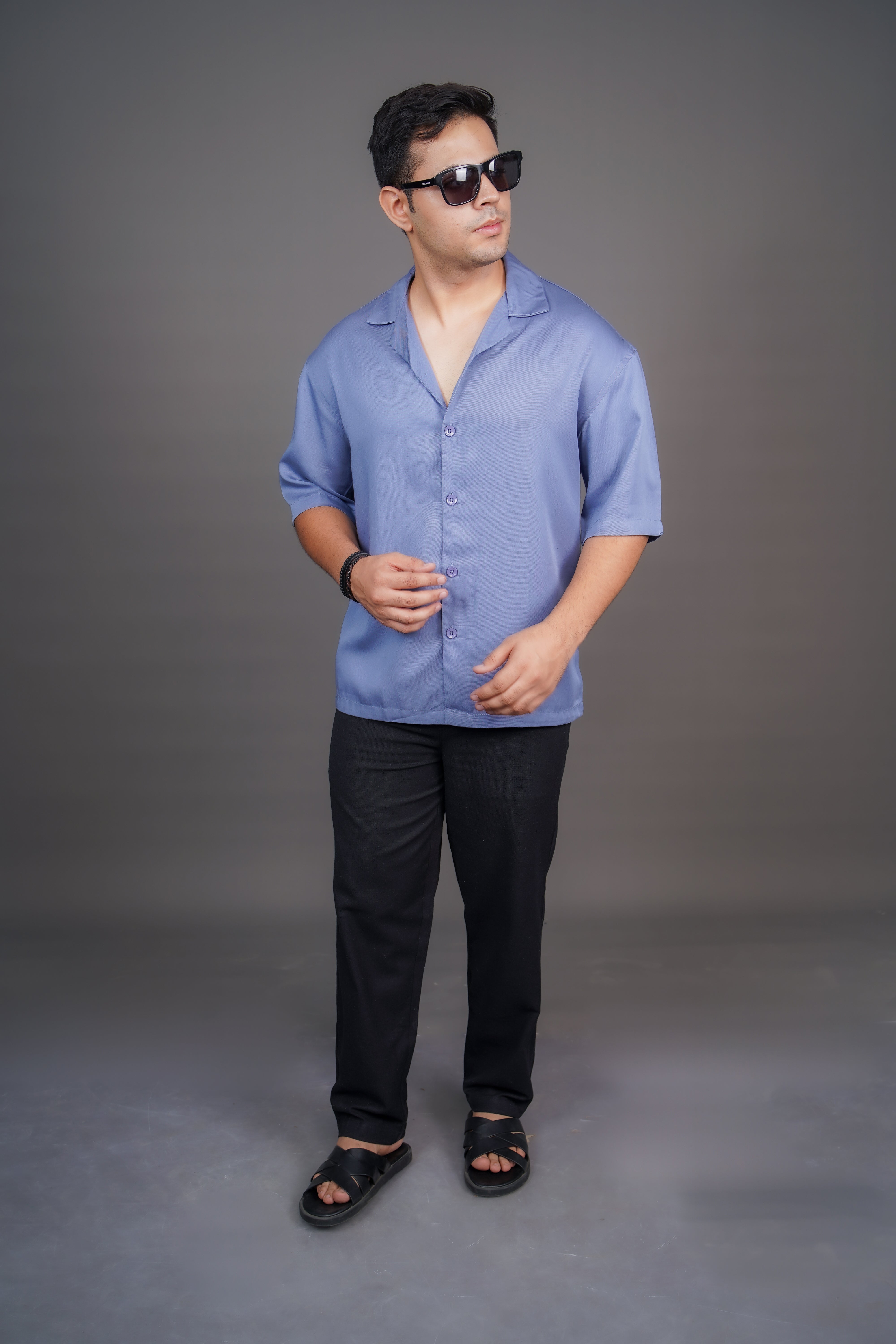 Black & Sage Grey Tencel Relaxed Fit Co-Ord Set