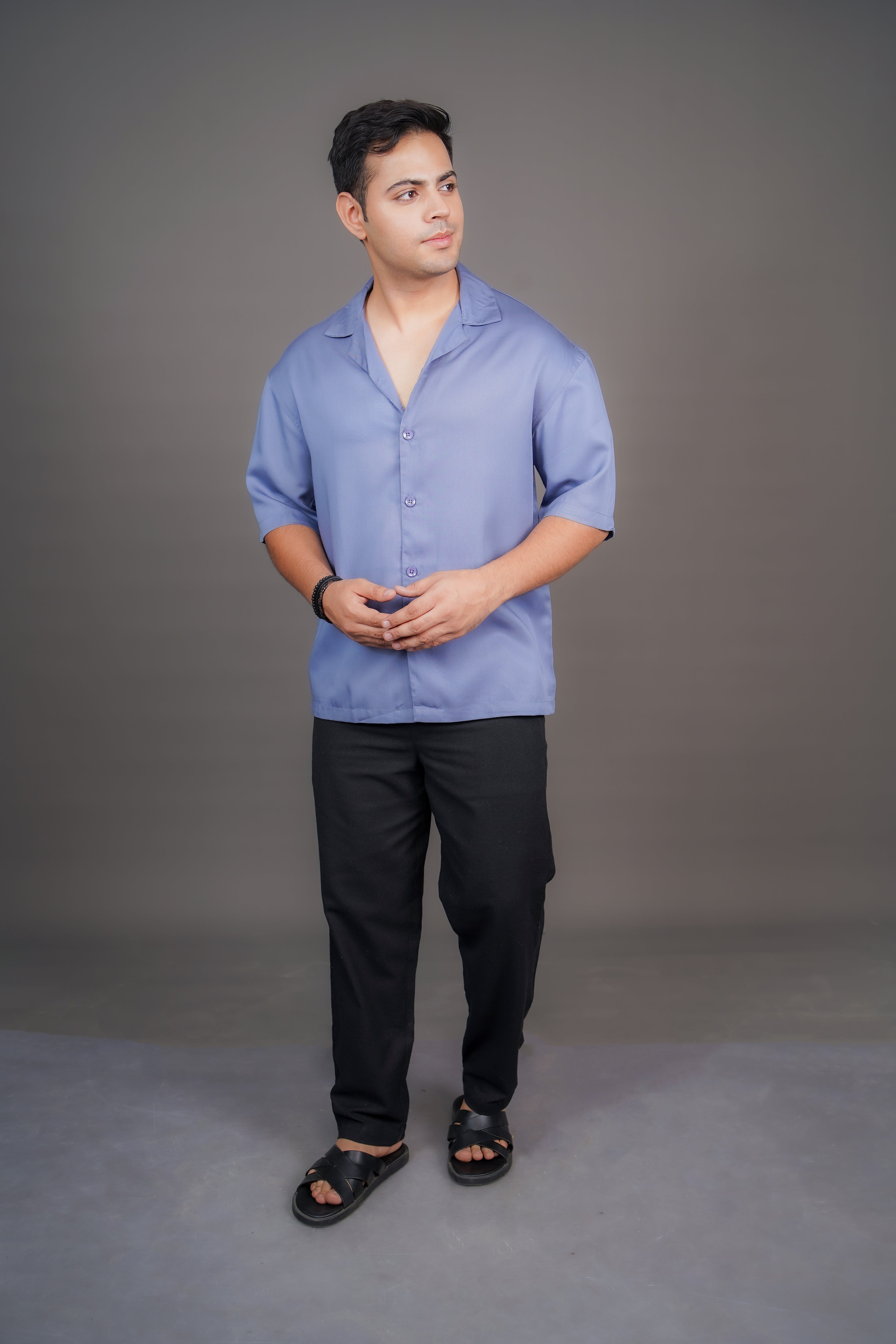 Black & Sage Grey Tencel Relaxed Fit Co-Ord Set