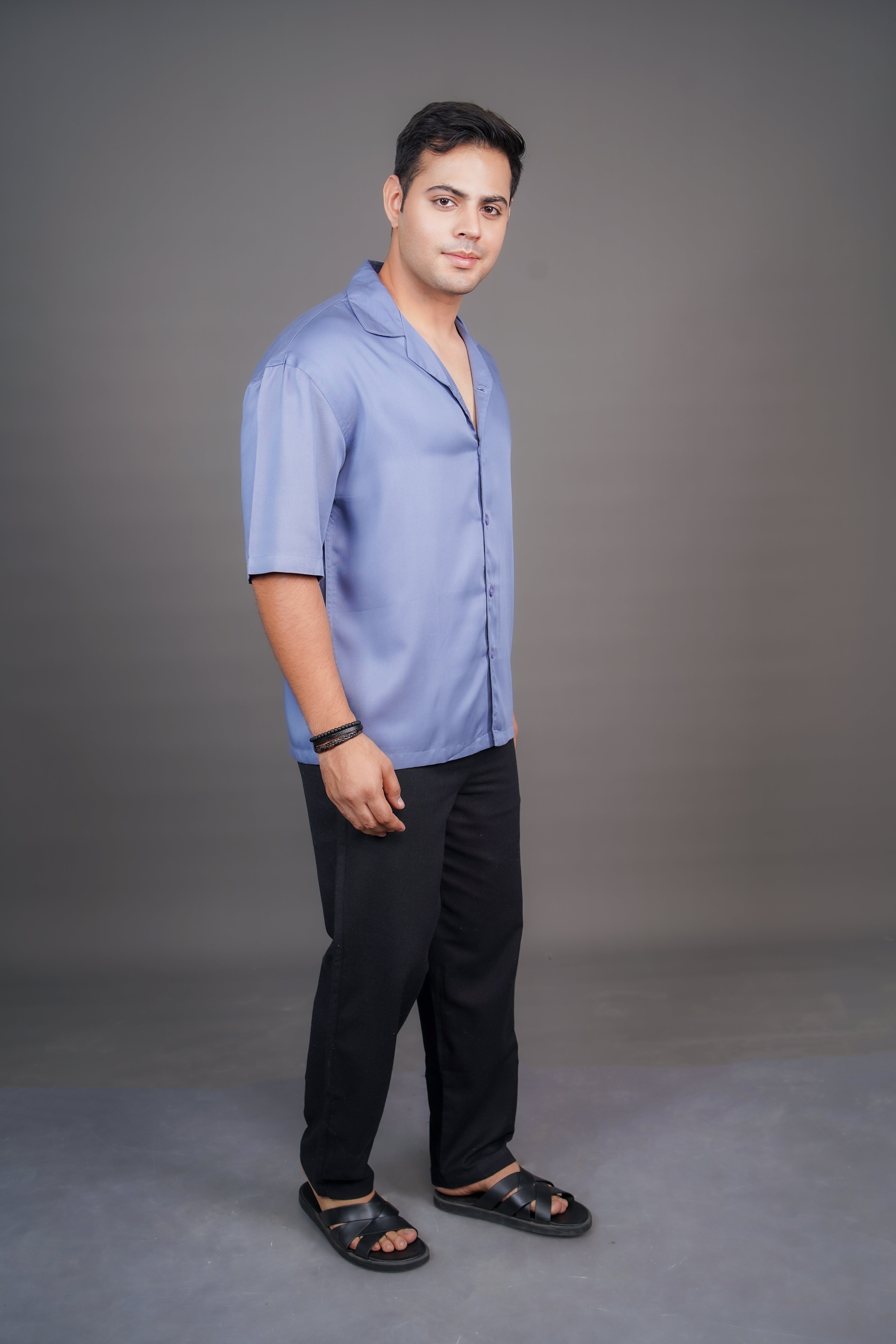 Black & Sage Grey Tencel Relaxed Fit Co-Ord Set