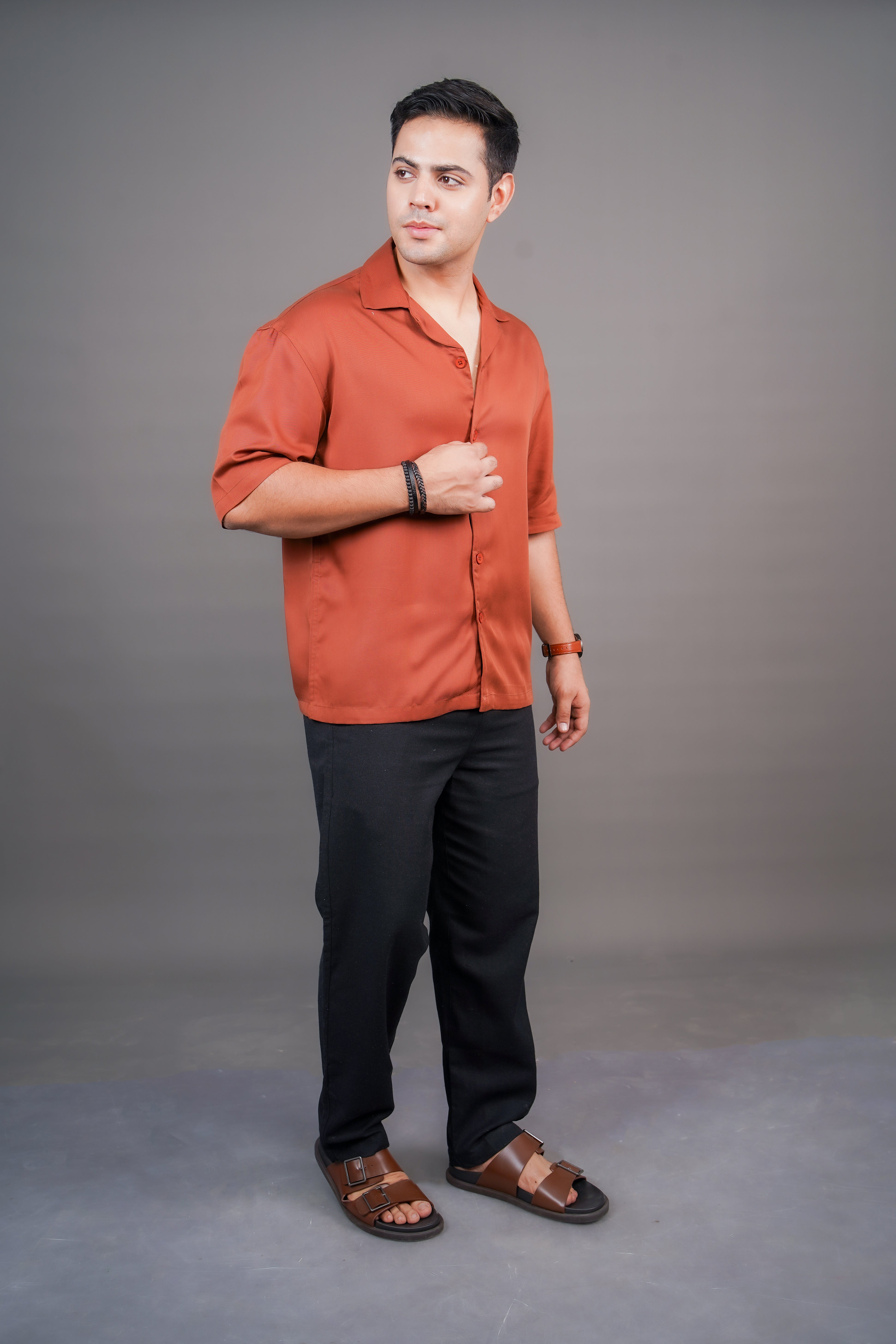 Black & Sage Grey Tencel Relaxed Fit Co-Ord Set