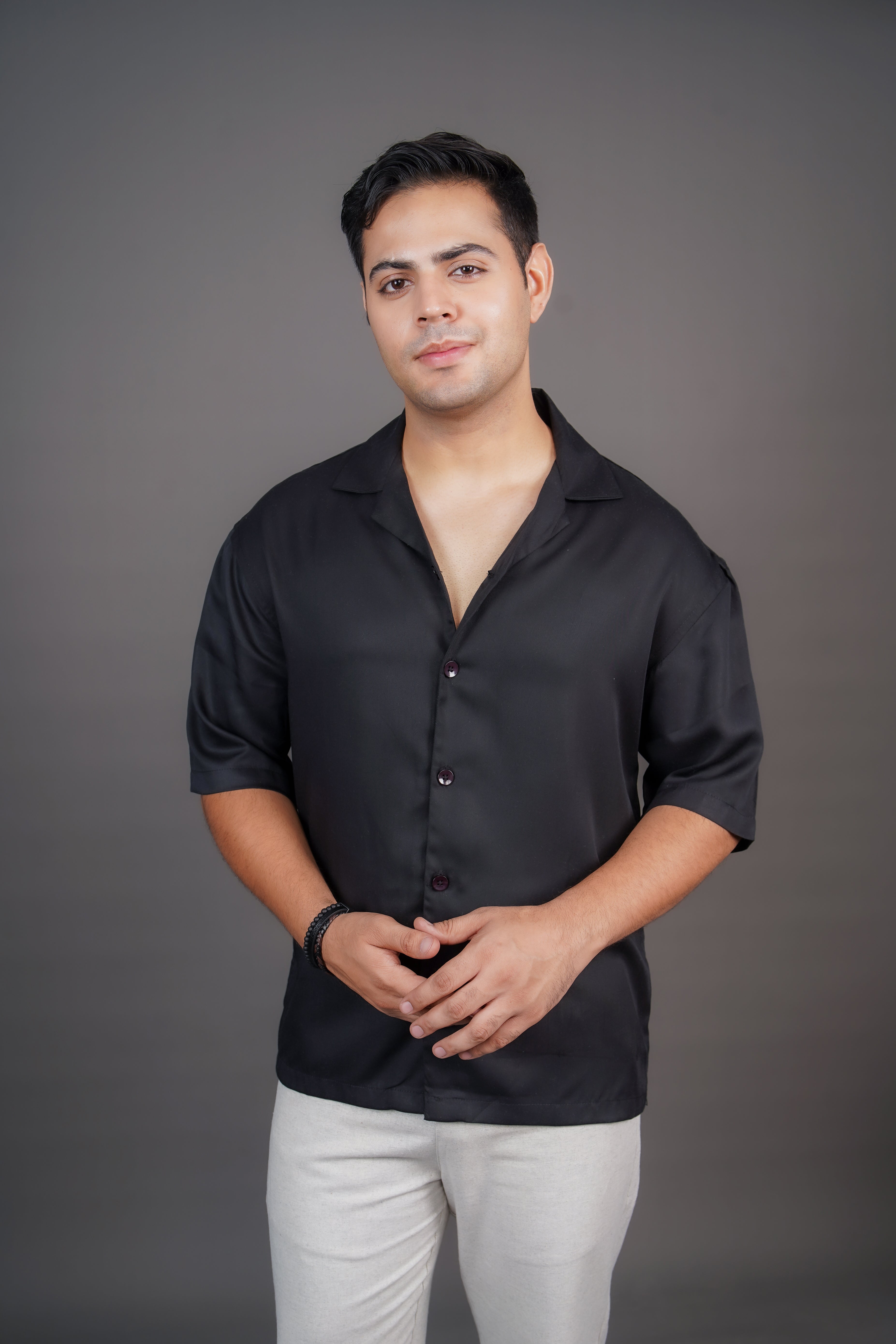 Terracotta Relaxed Fit Tencel Cuban Collar Shirt
