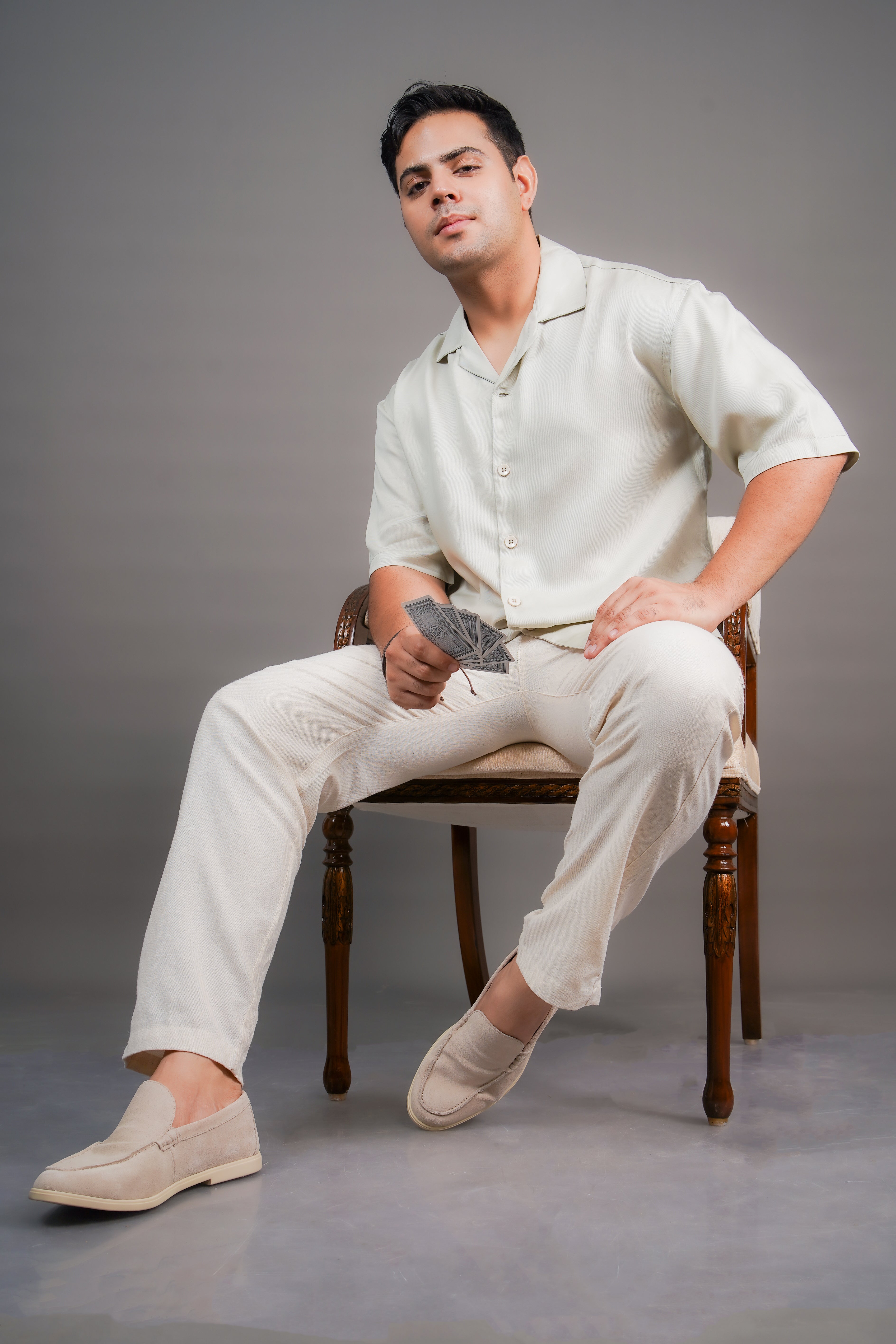 Black & Sage Grey Tencel Relaxed Fit Co-Ord Set