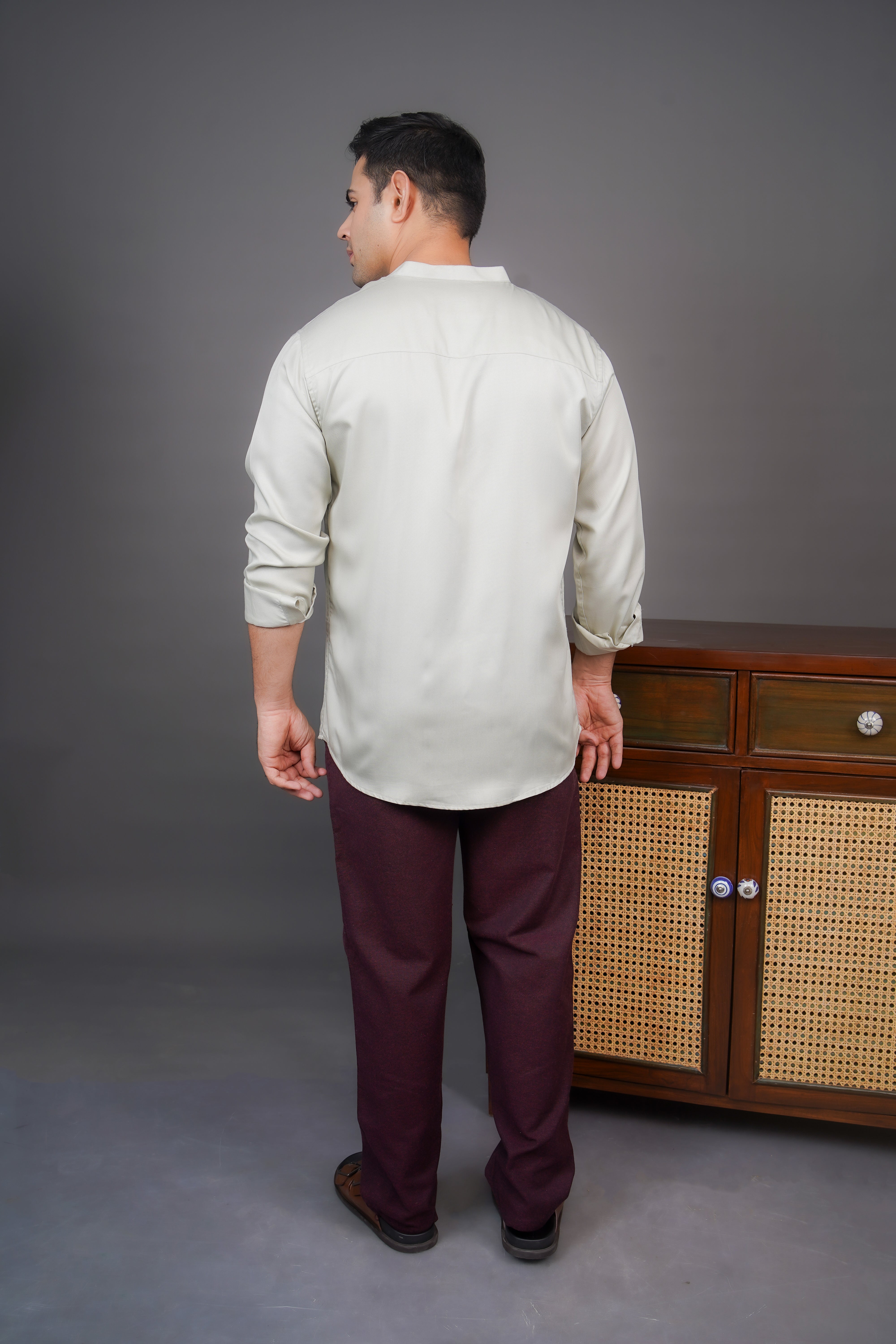 Sage Green & Maroon Amber Glow Co-ord Set
