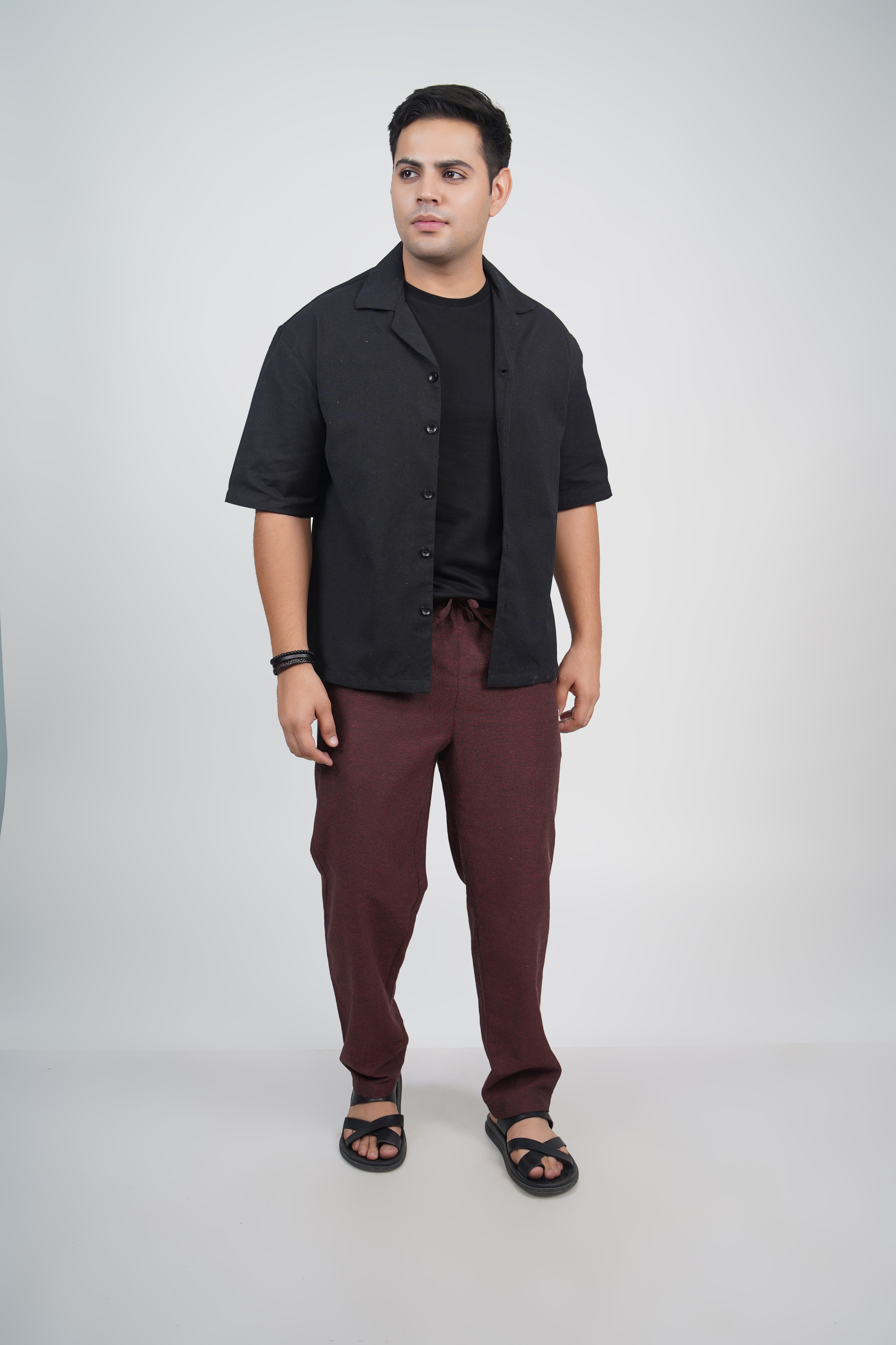 Navy Straight Fit Cotton Pants