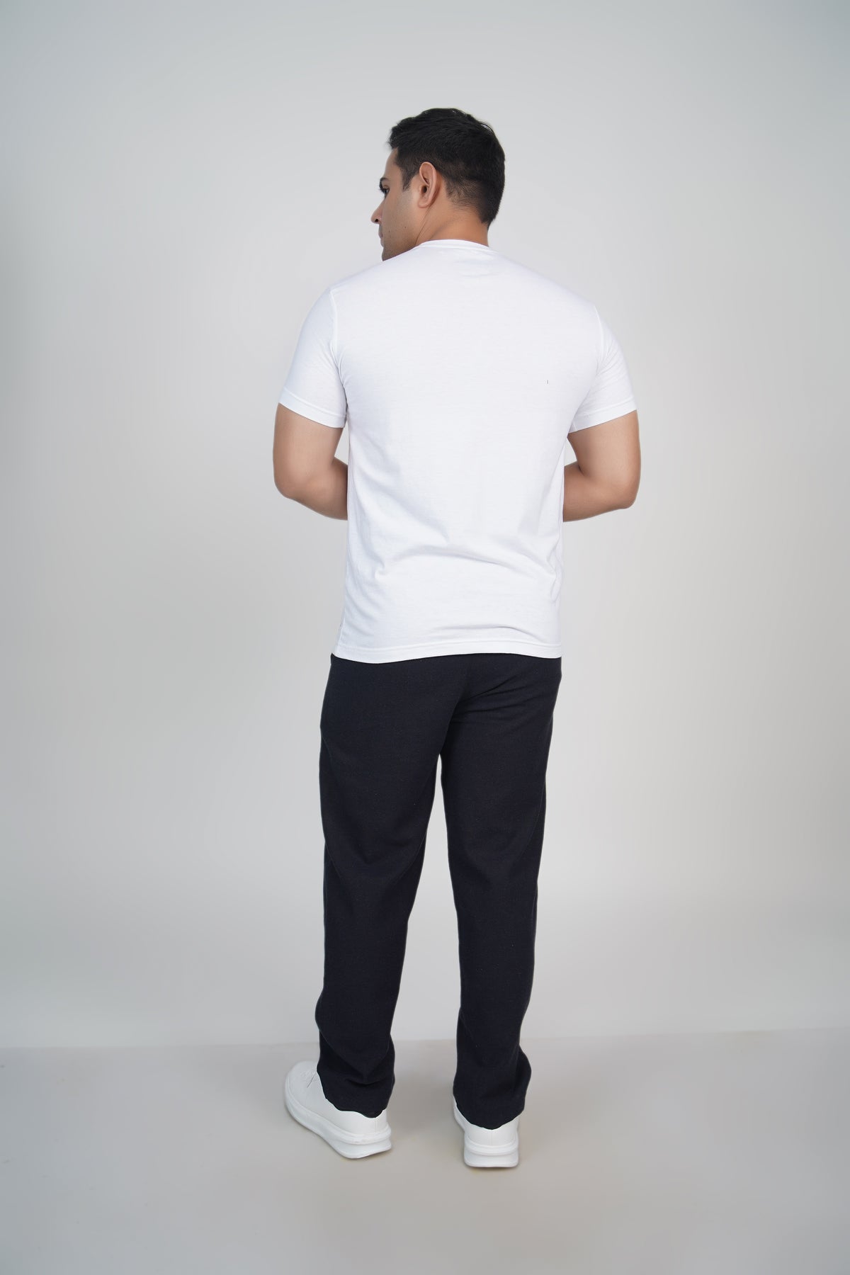 Dark Blue Straight Fit Cotton Pants