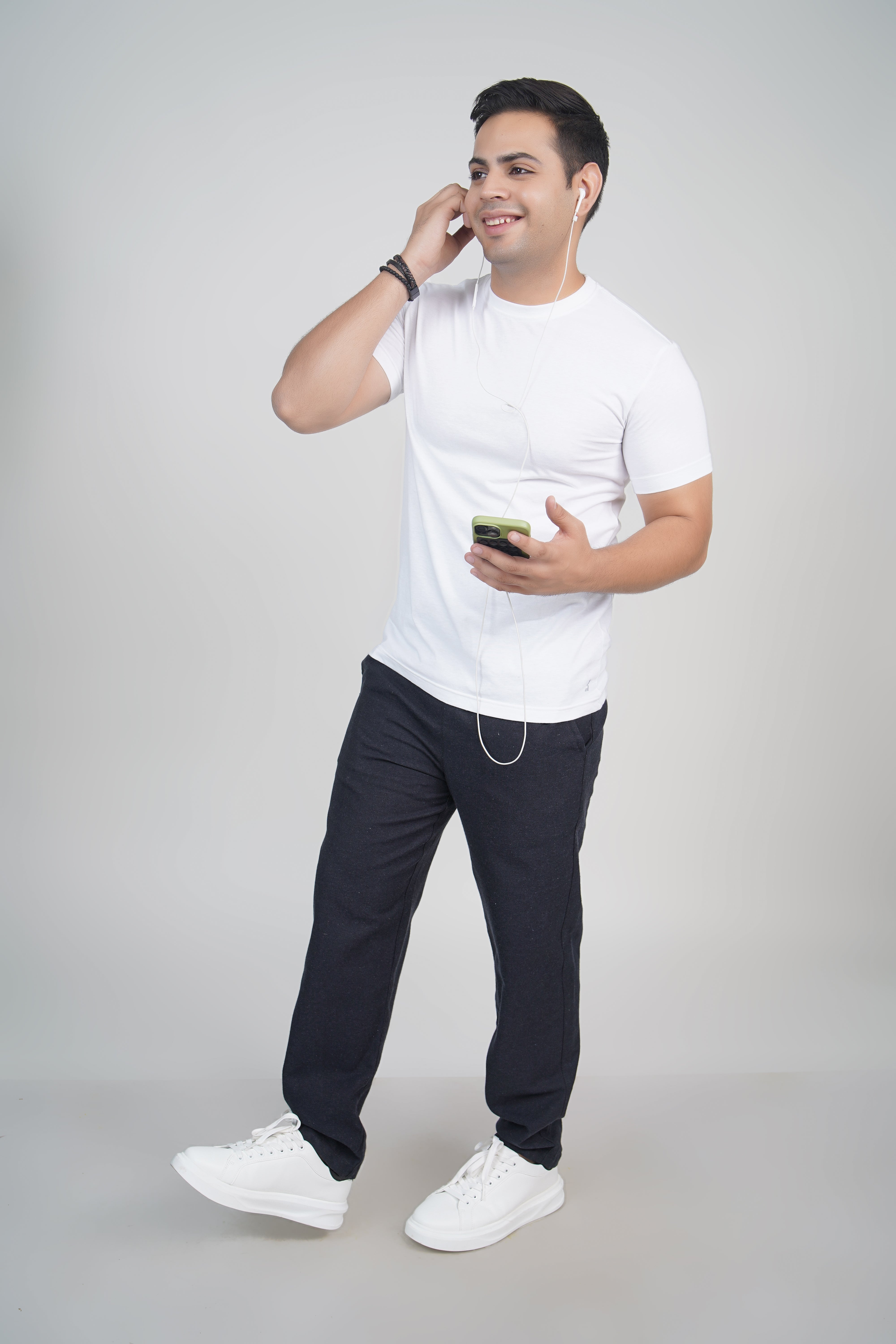 Navy Straight Fit Cotton Pants