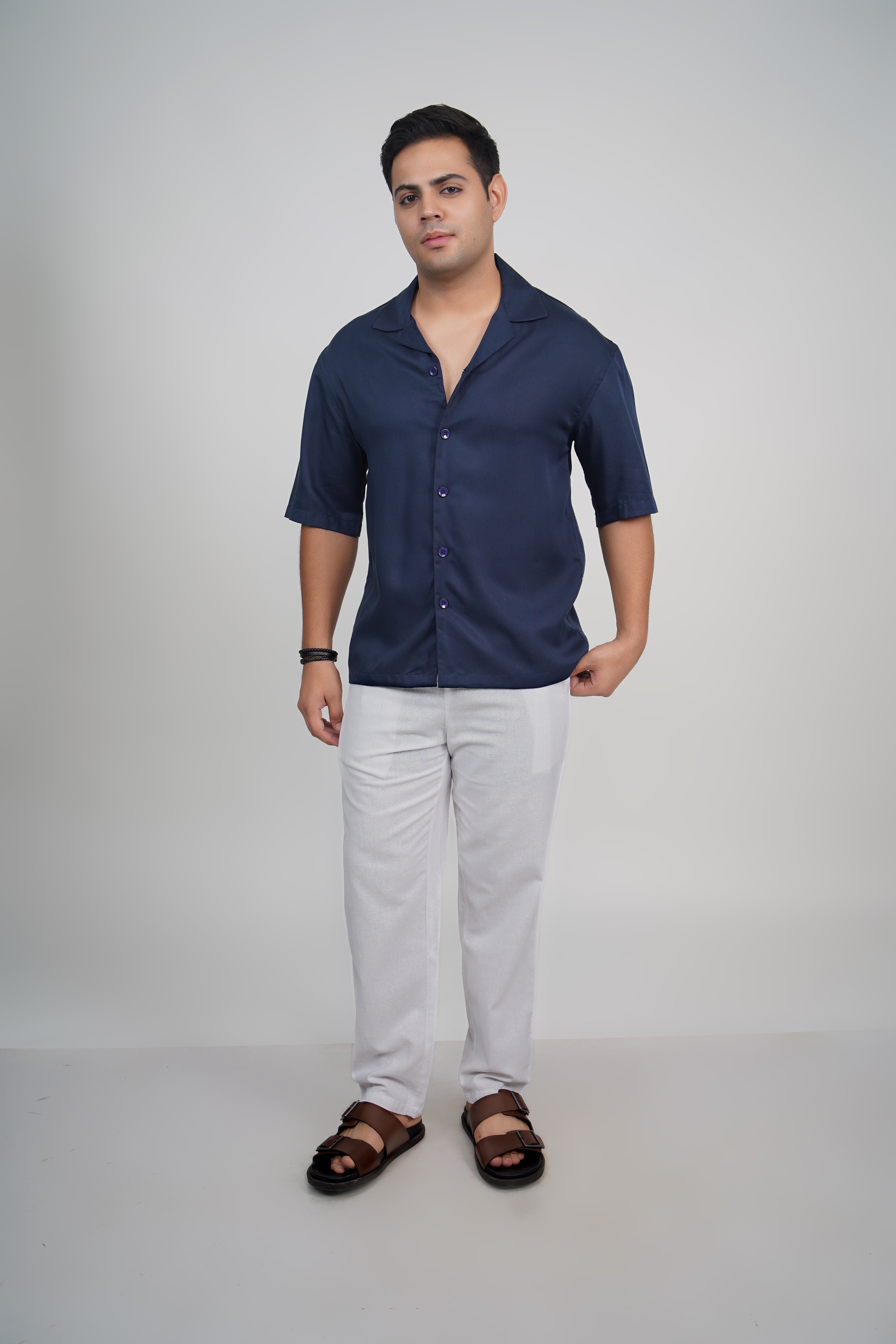 Black & Sage Grey Tencel Relaxed Fit Co-Ord Set